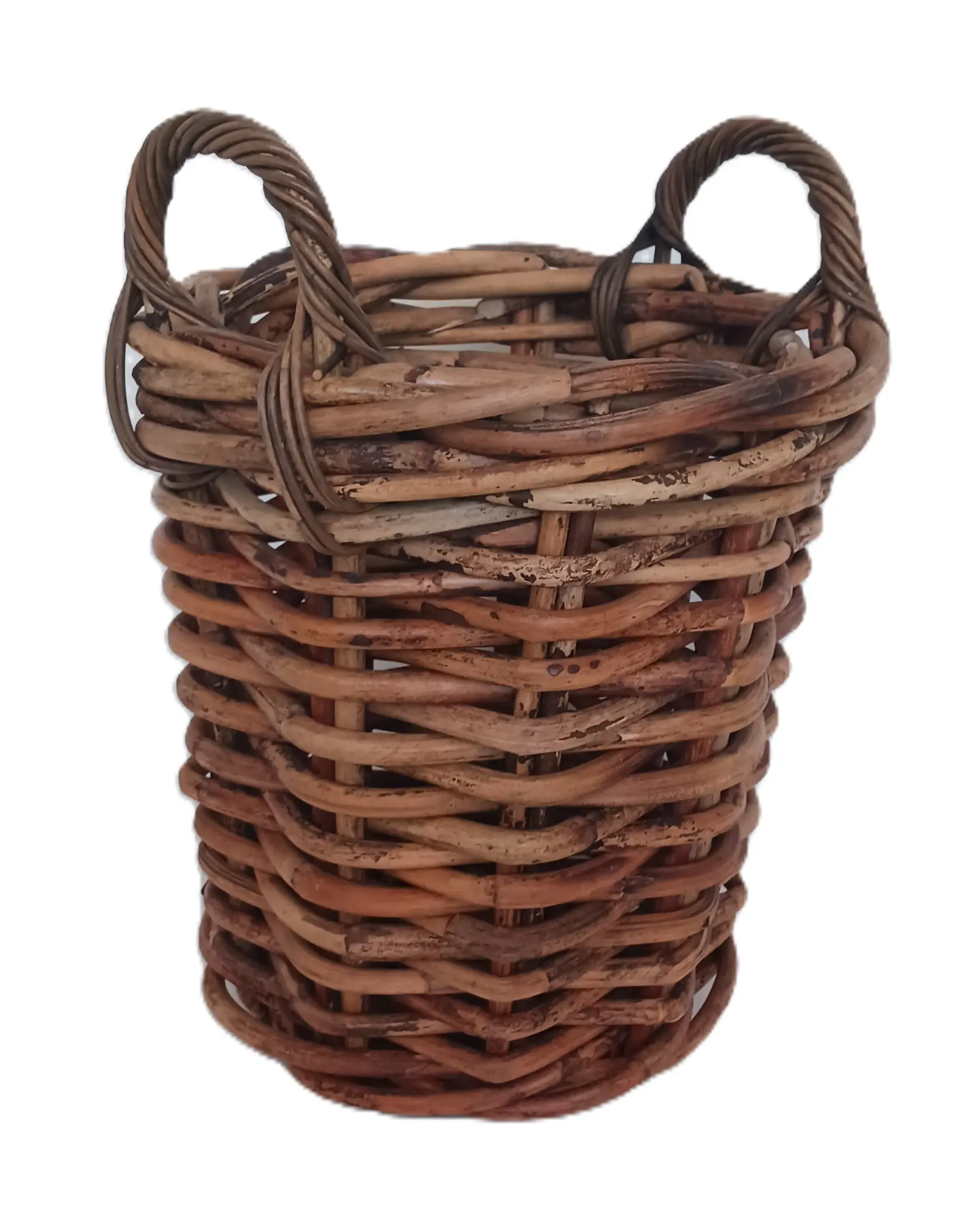 cesto porta legna vimini rattan 34x39 H con manici cm 47 h - 4