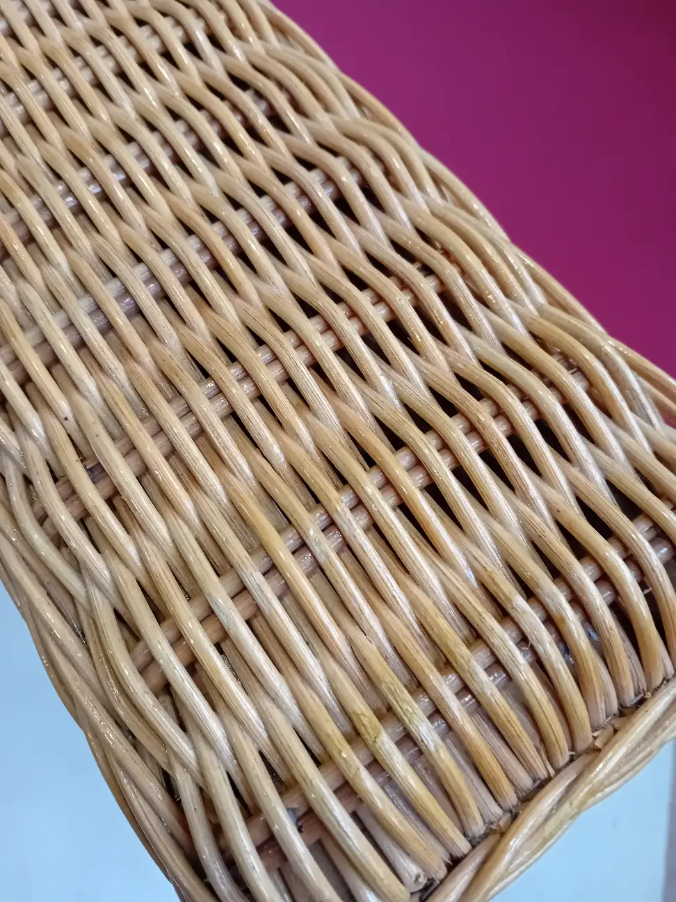 Poltrona in Rattan e Midollino Naturale con Piedi in Teak e Cuscino Sfoderabile - 5