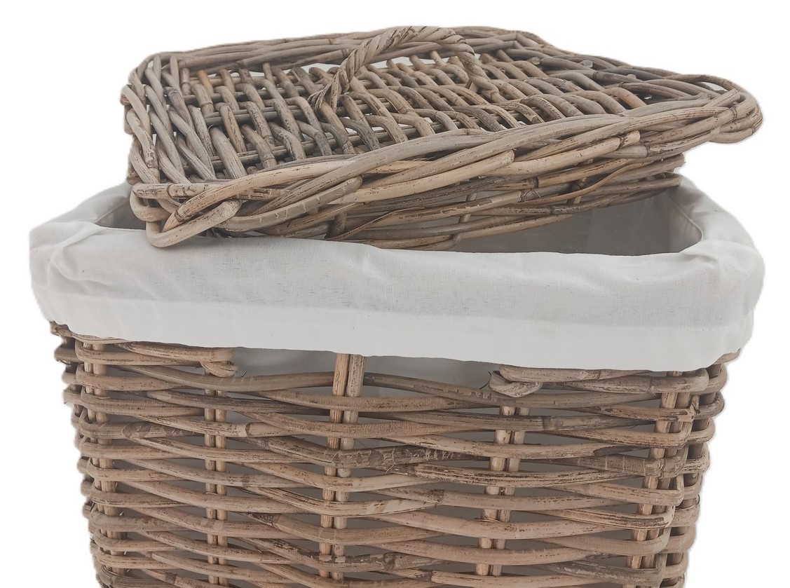Cesto Porta Biancheria in Giunco Kubu Cm 38x38x48 H - 4