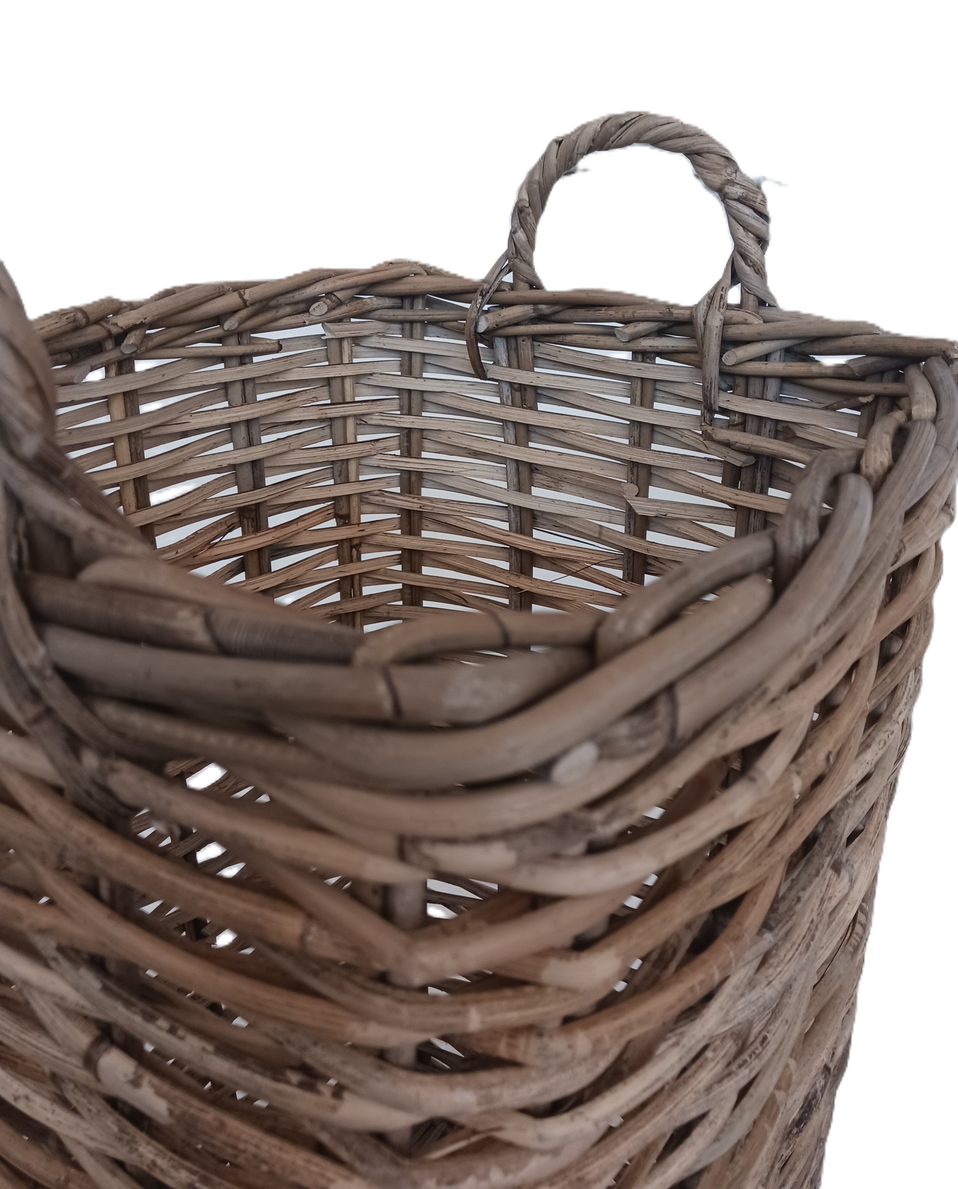 cesto porta biancheria vimini rattan quadrato cm 35X35X60/67 H