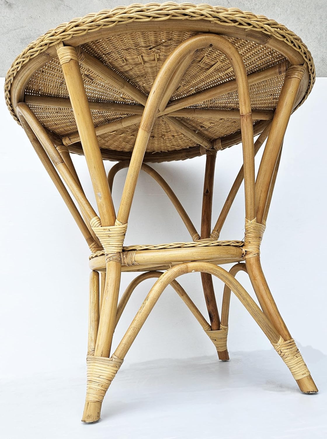 tavolo da pranzo  rattan midollino naturale rotondo cm 75x75 H art tav/75m - 3