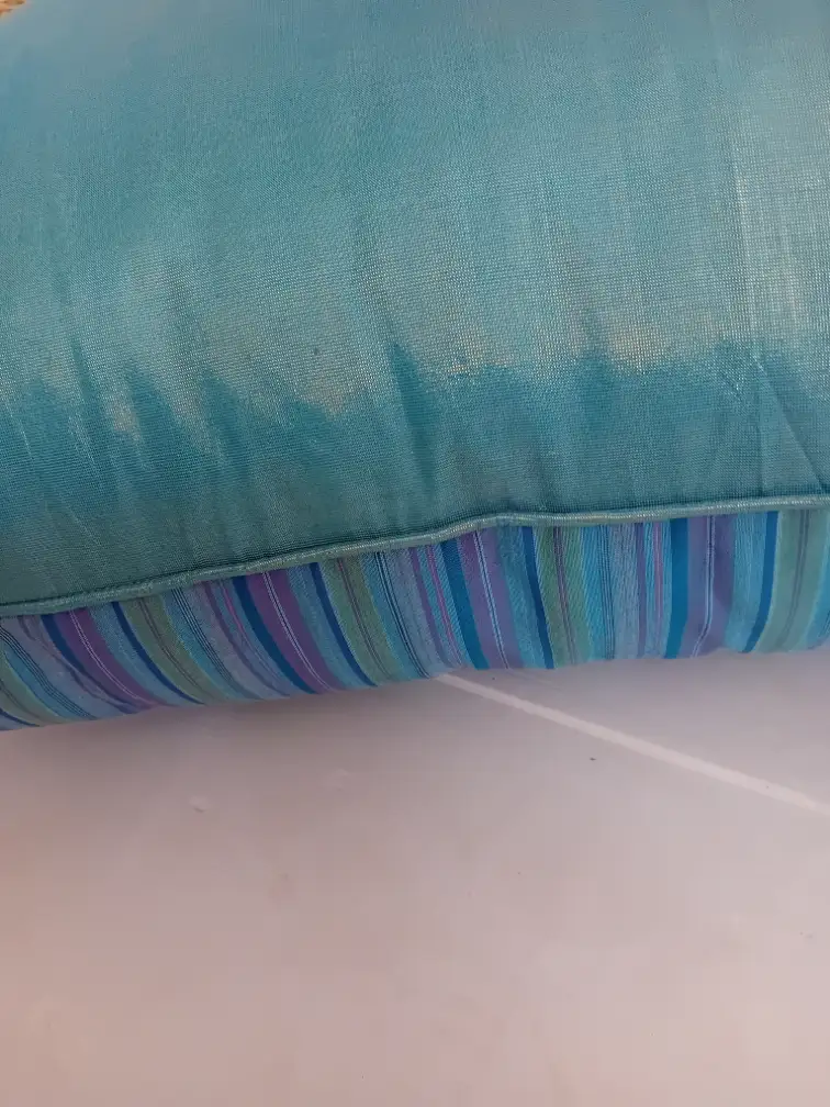 Cuscino Arredo in Cotone Cangiante Double Face a Righe Azzurro e Viola 70x70 cm | Dal Pozzo Andrea - 4