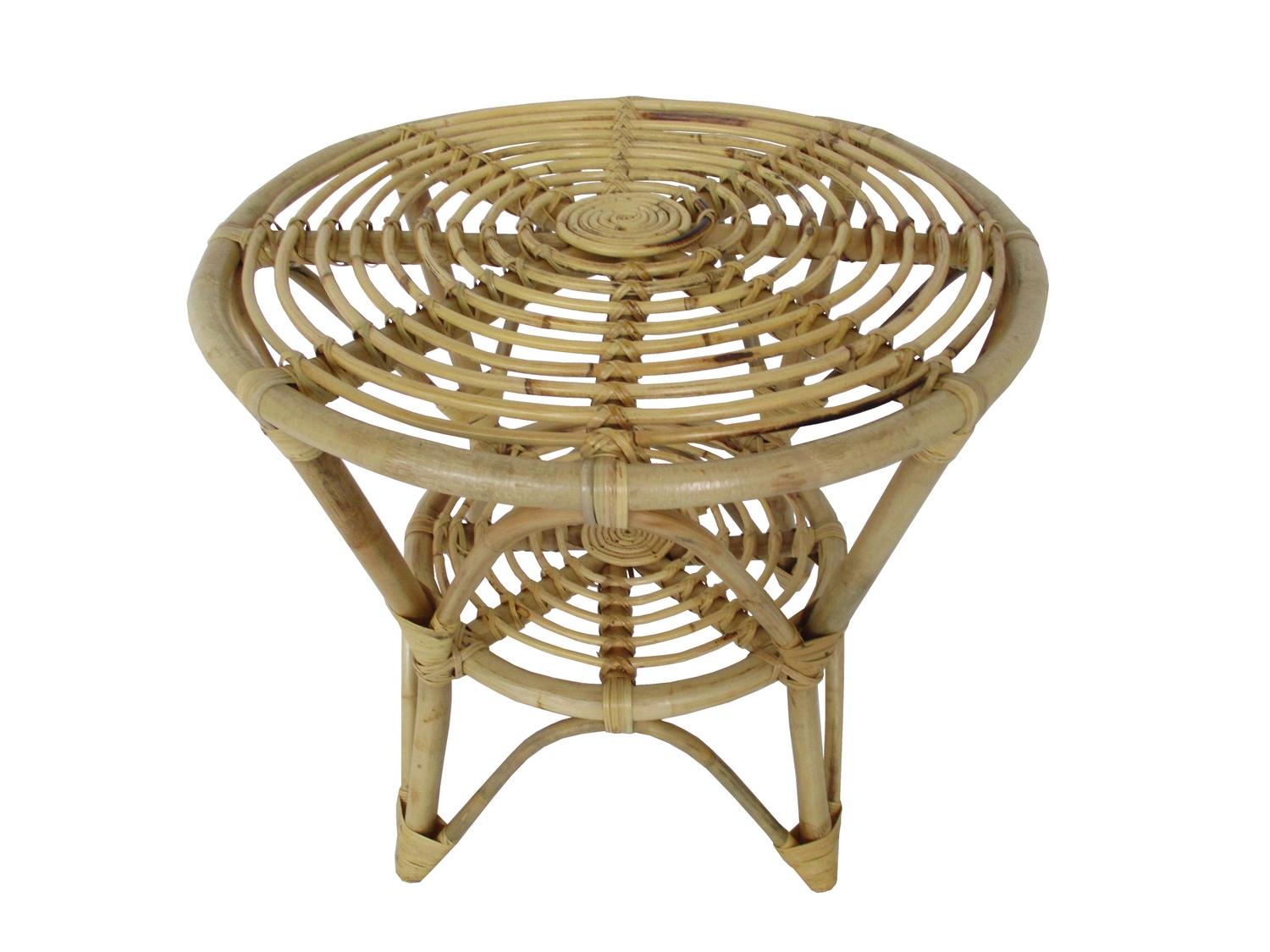 tavolino rattan naturale rotondo cm 60X62 H art ck1010G