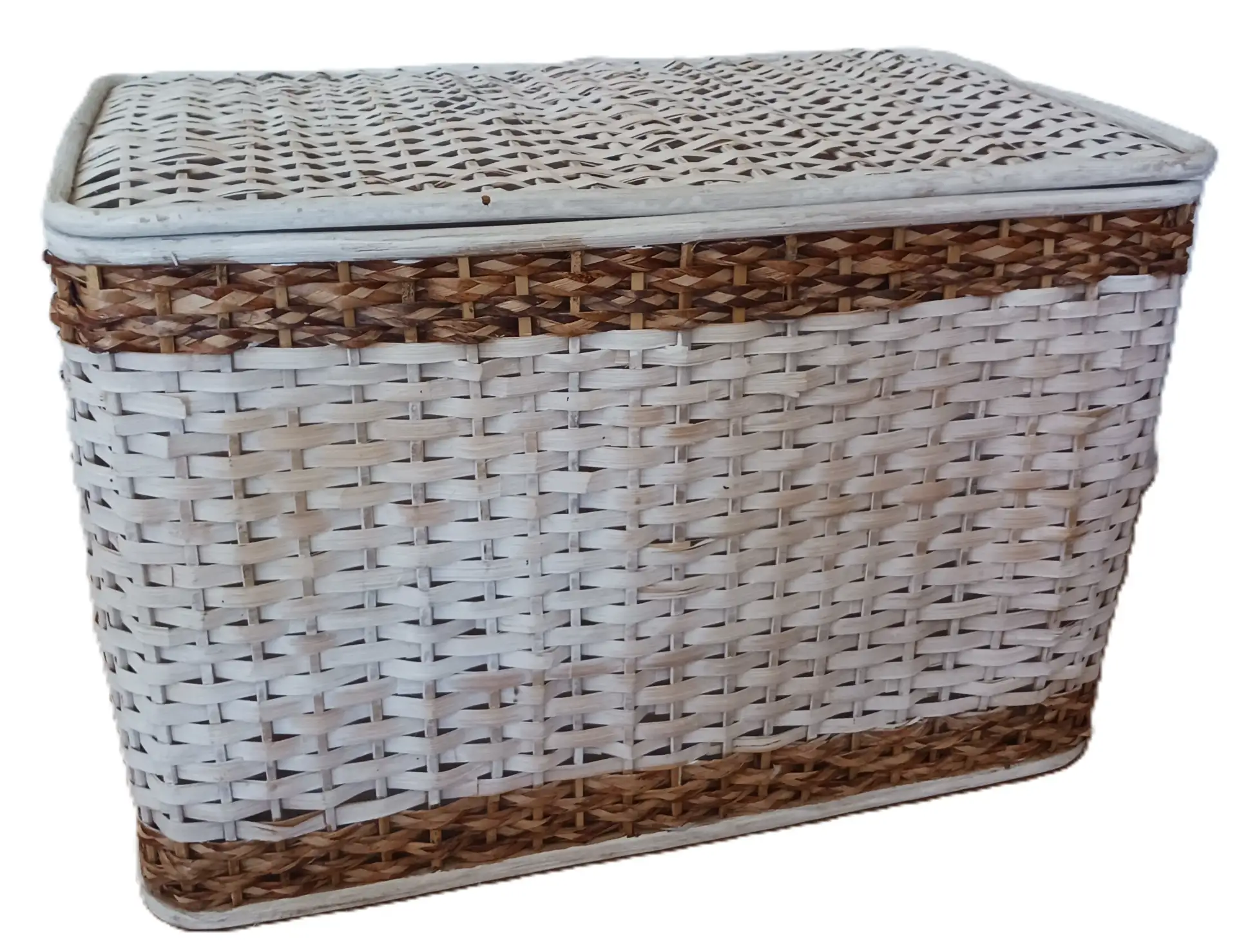 Baule Porta Biancheria in Rattan bicolore 67x41x45 H