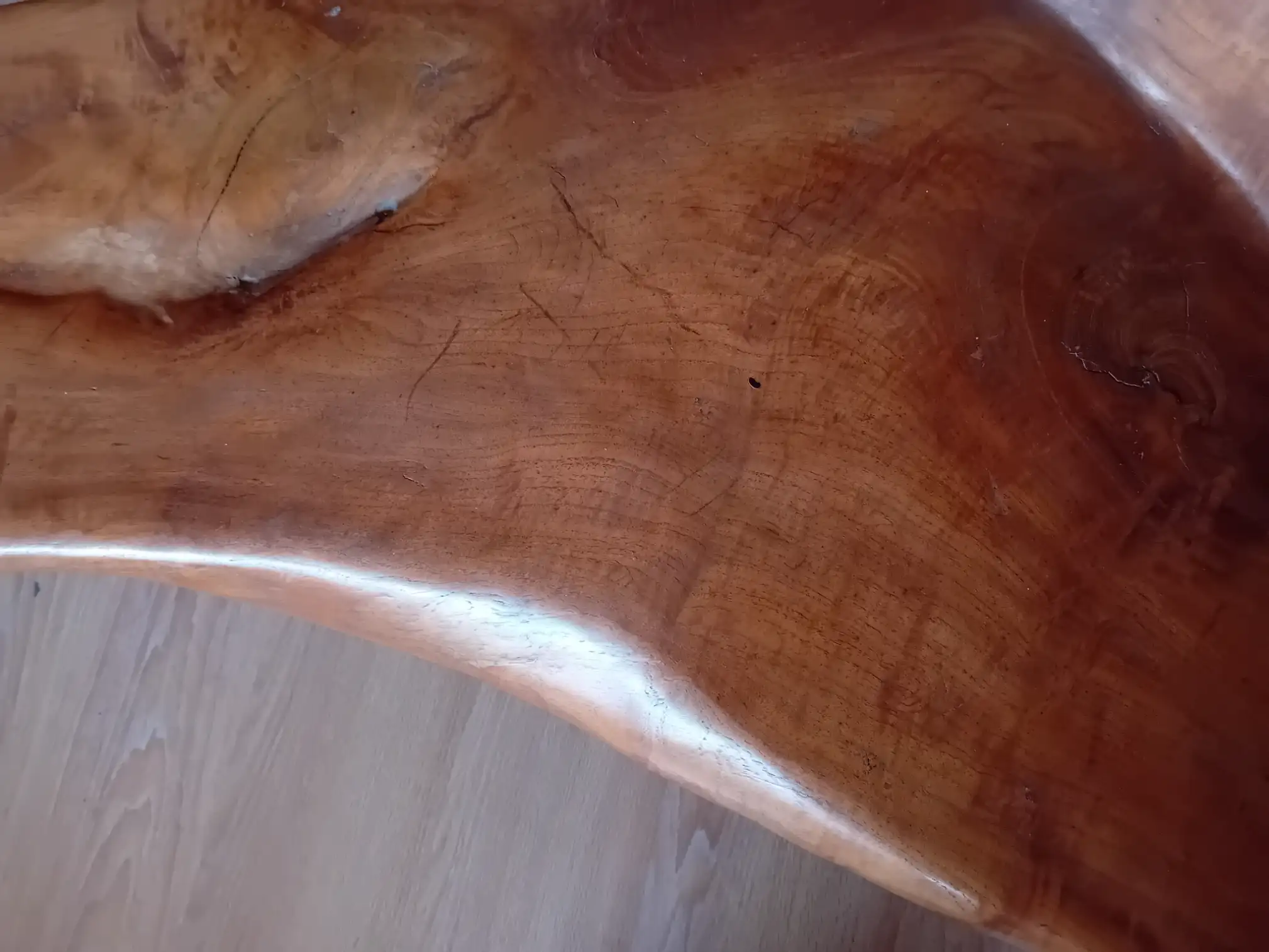 Divano Panca Scultorea in Legno Massello Sagomato – 130x60x100 cm - 5