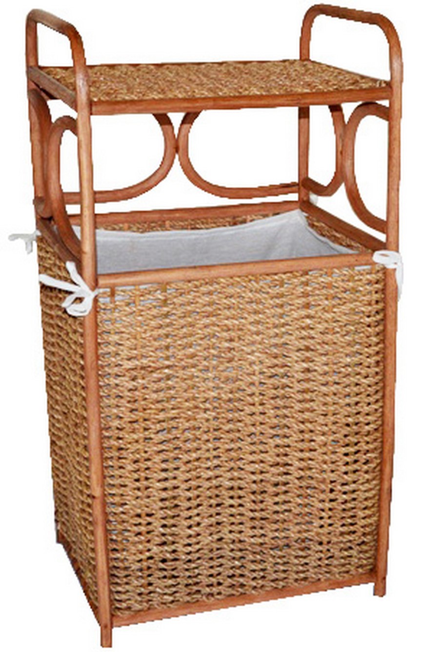 Mobile Portabiancheria con Piano d'Appoggio Cm 36x46x90 H