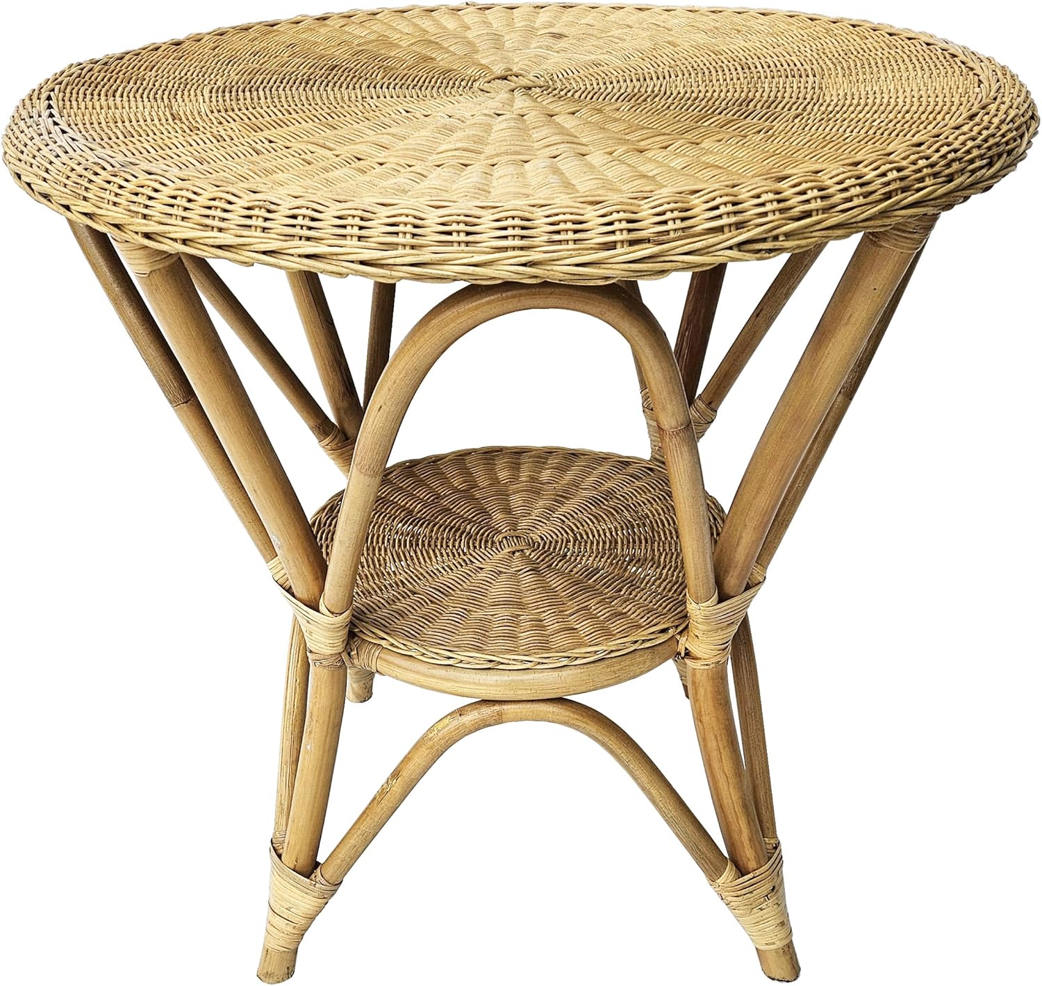 tavolo da pranzo  rattan midollino naturale rotondo cm 75x75 H art tav/75m