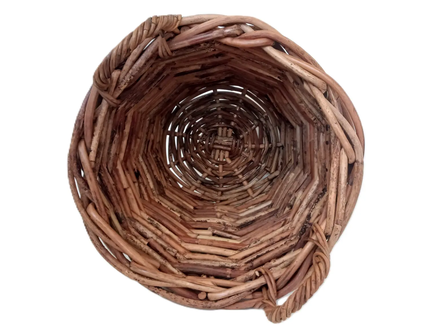 cesto porta legna vimini rattan cm 50x51 H con manici cm 60 H - 3