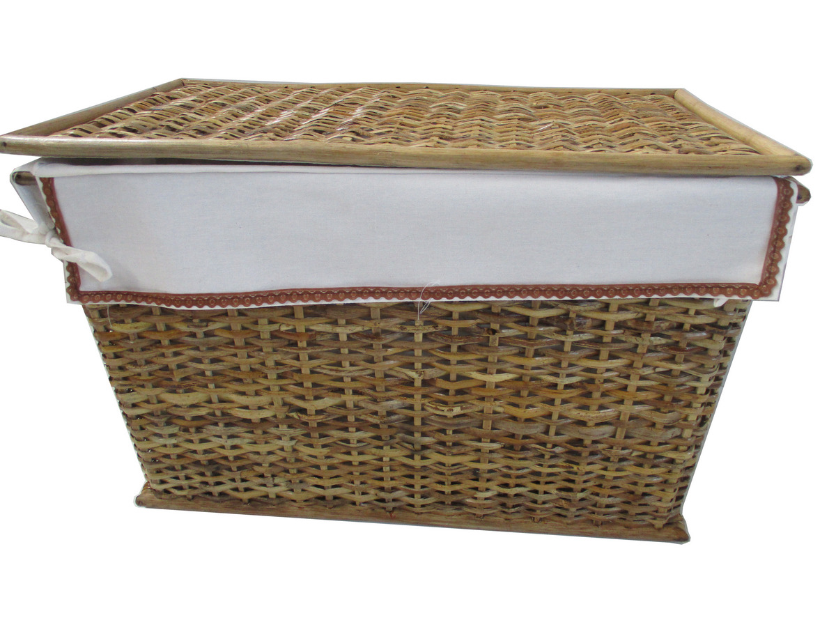 Baule Multiuso in Rattan Naturale Cm 60X37X40 H