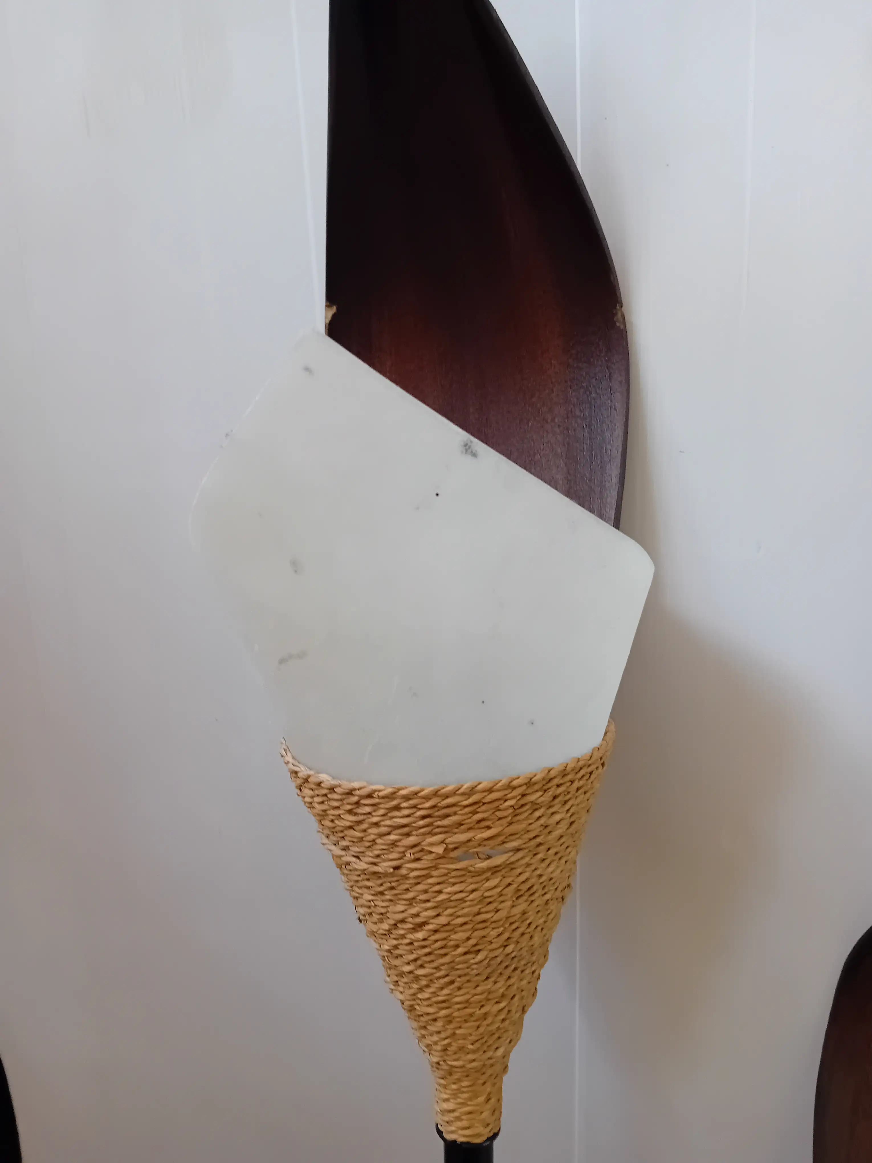 Lampada da Terra Etnica a 3 Luci in Metallo, Rattan e Bambù - 4
