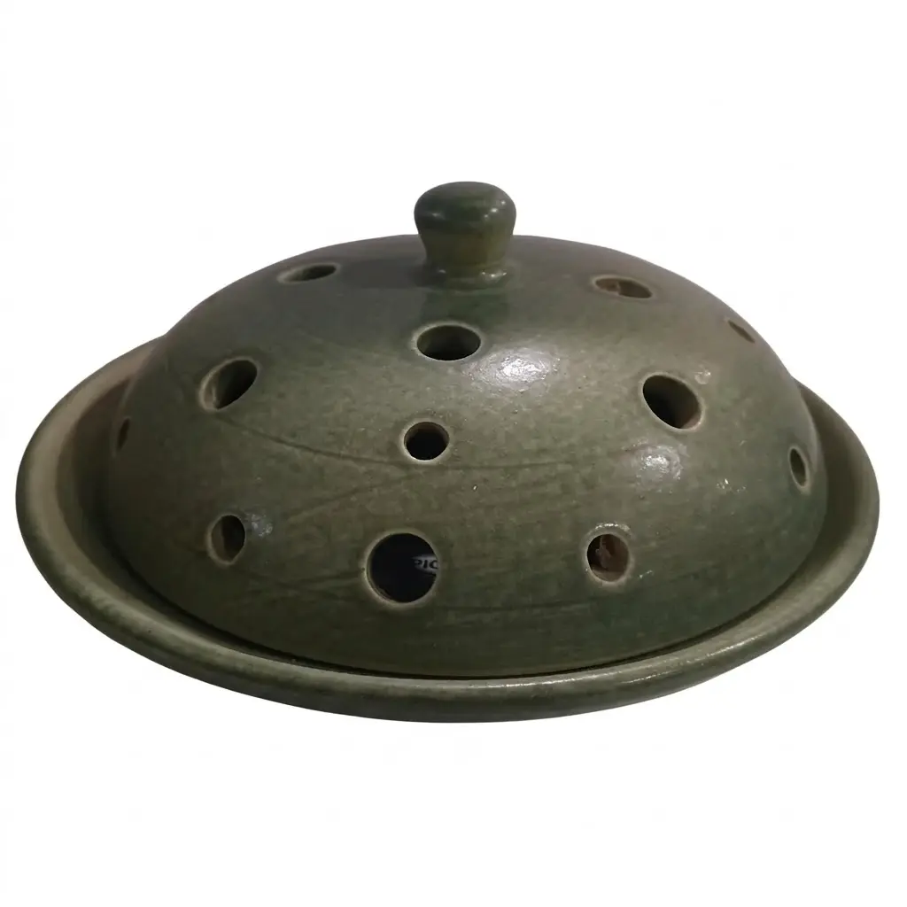 Bruciaincenso Artigianale in Terracotta verde  – 20x8 cm