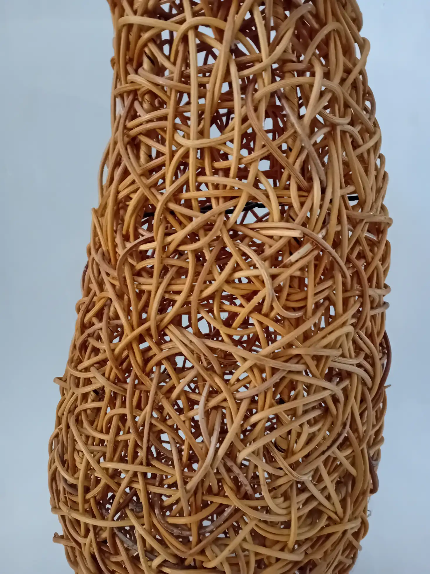 Lampada da Terra Curva in Rattan Intrecciato - H 100 cm - 3