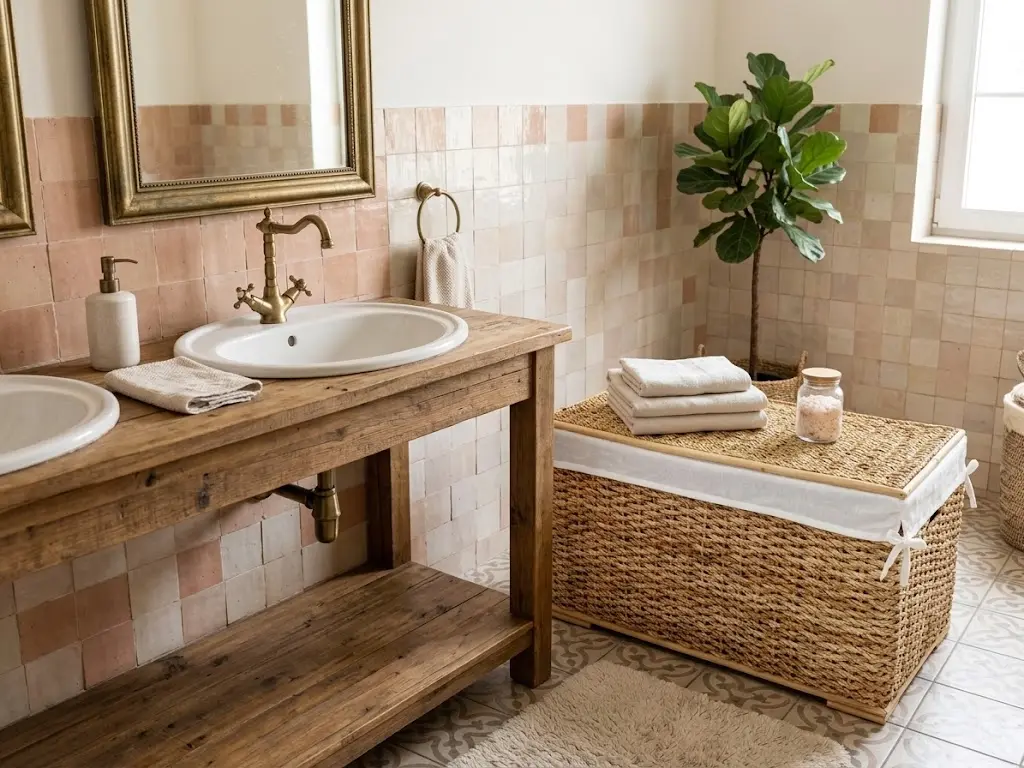 Cesto  Baule cm 68x40x40 H Portabiancheria in Vimini Rattan  – Cesto Fatto a Mano