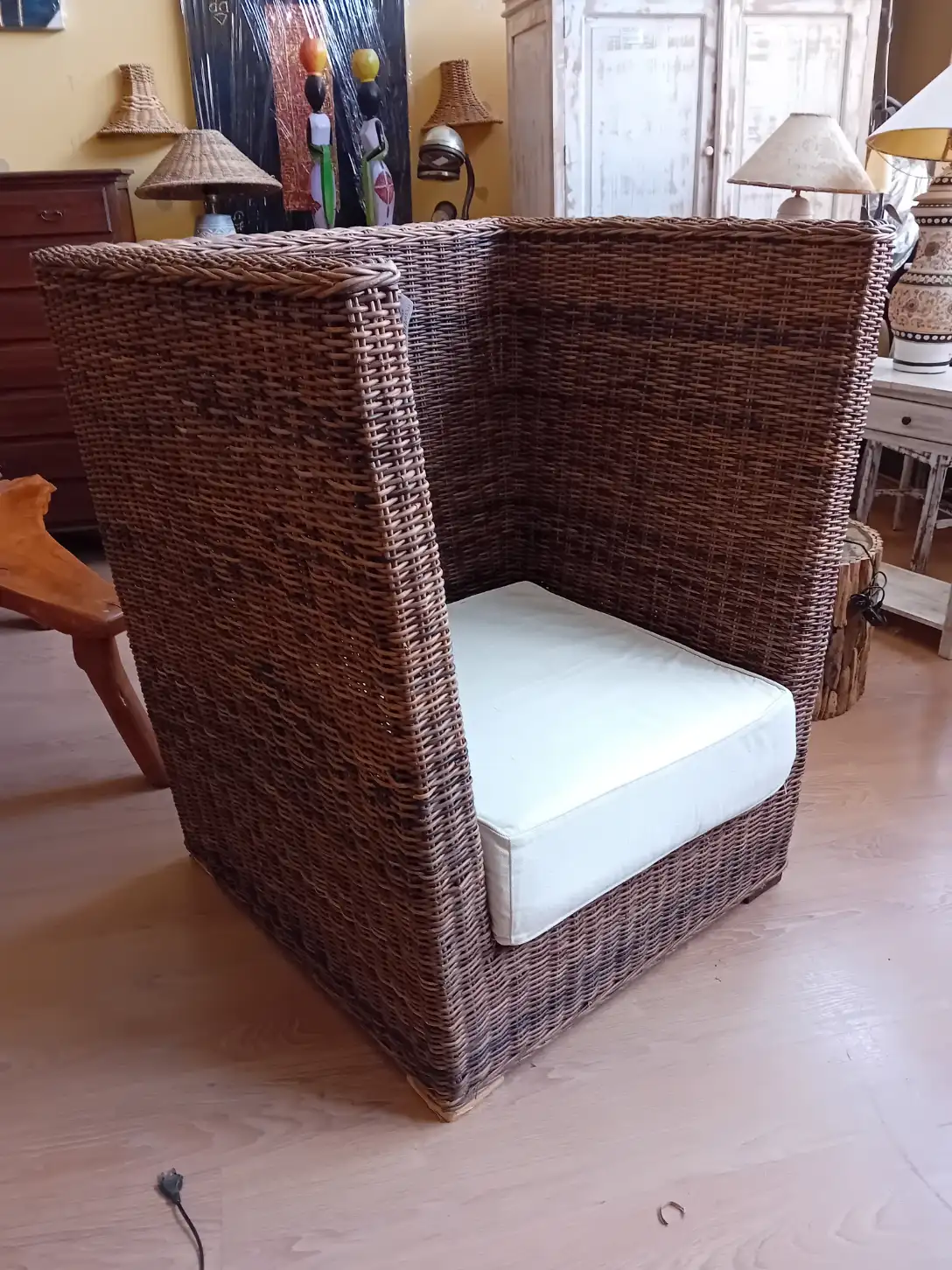 Poltrona  (107x93x125 cm) Maxi Highback in Rattan vimini Intrecciato - 3
