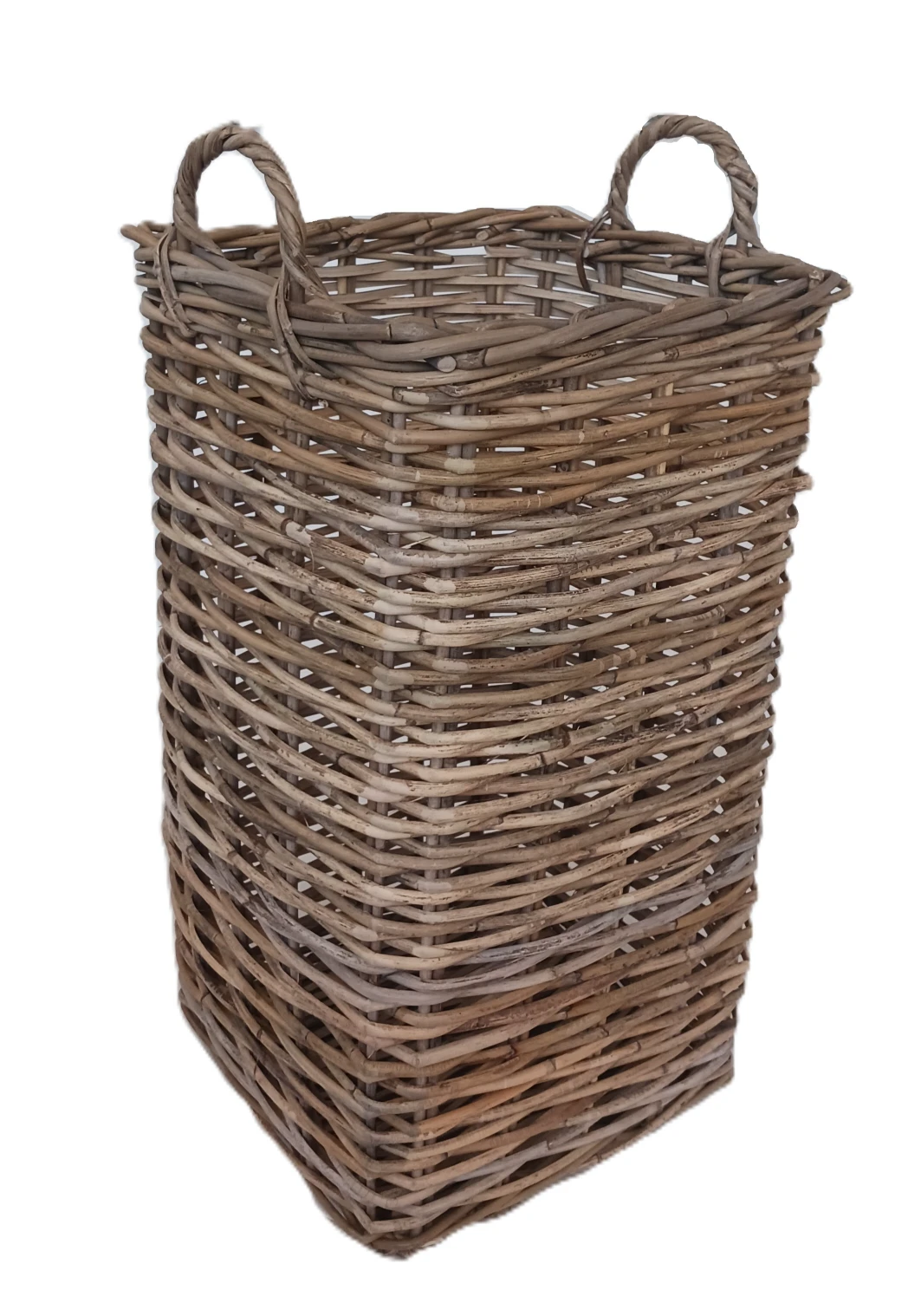 cesto porta biancheria vimini rattan quadrato cm 35X35X60/67 H