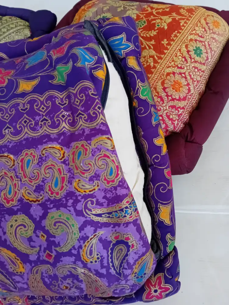 Set 4 Cuscini Arredo Sfoderabili in Cotone 37x37 cm – Lavorazione Etnica e Decorativa - 4