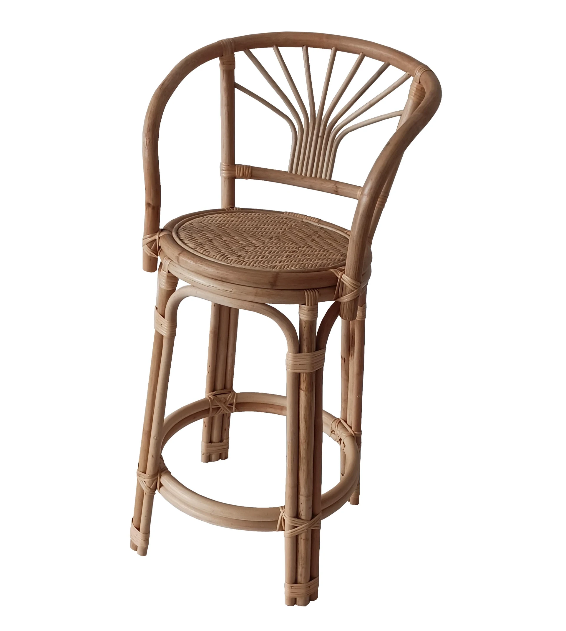 Sedia Sgabello Bar – Eleganza in Rattan Naturale - 3