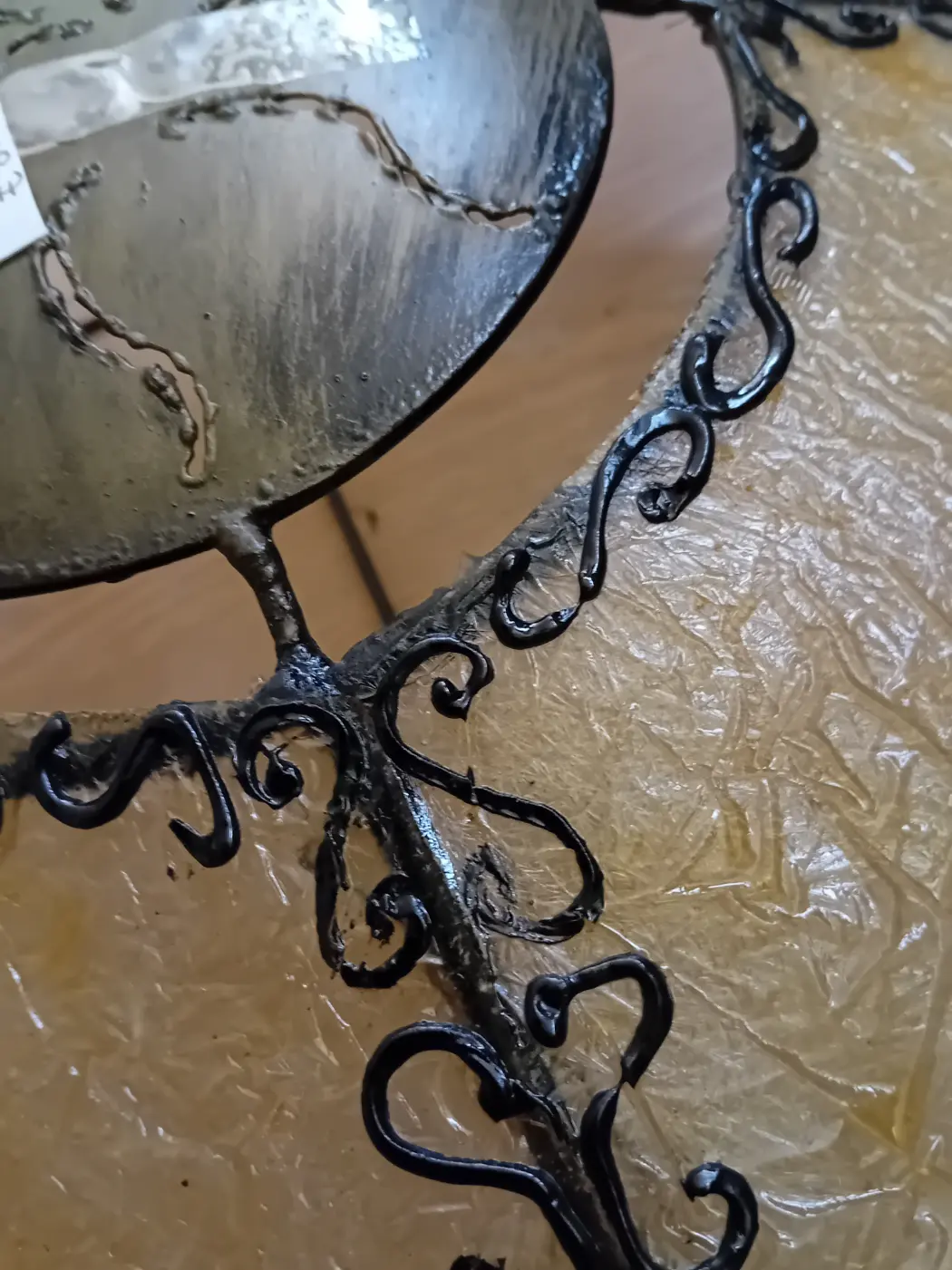 Lampada da Parete "Sole" in Metallo e Resina Verde e Bronzo – Ø 82 cm - 4