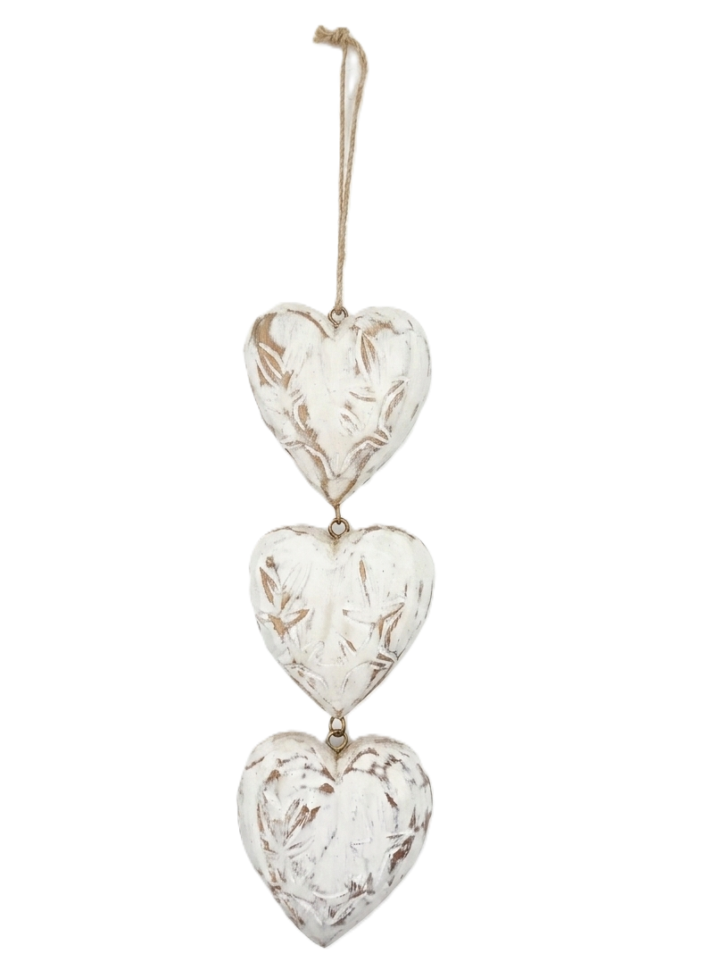 Decorazione da Appendere "Cuore Bianco" in Legno
