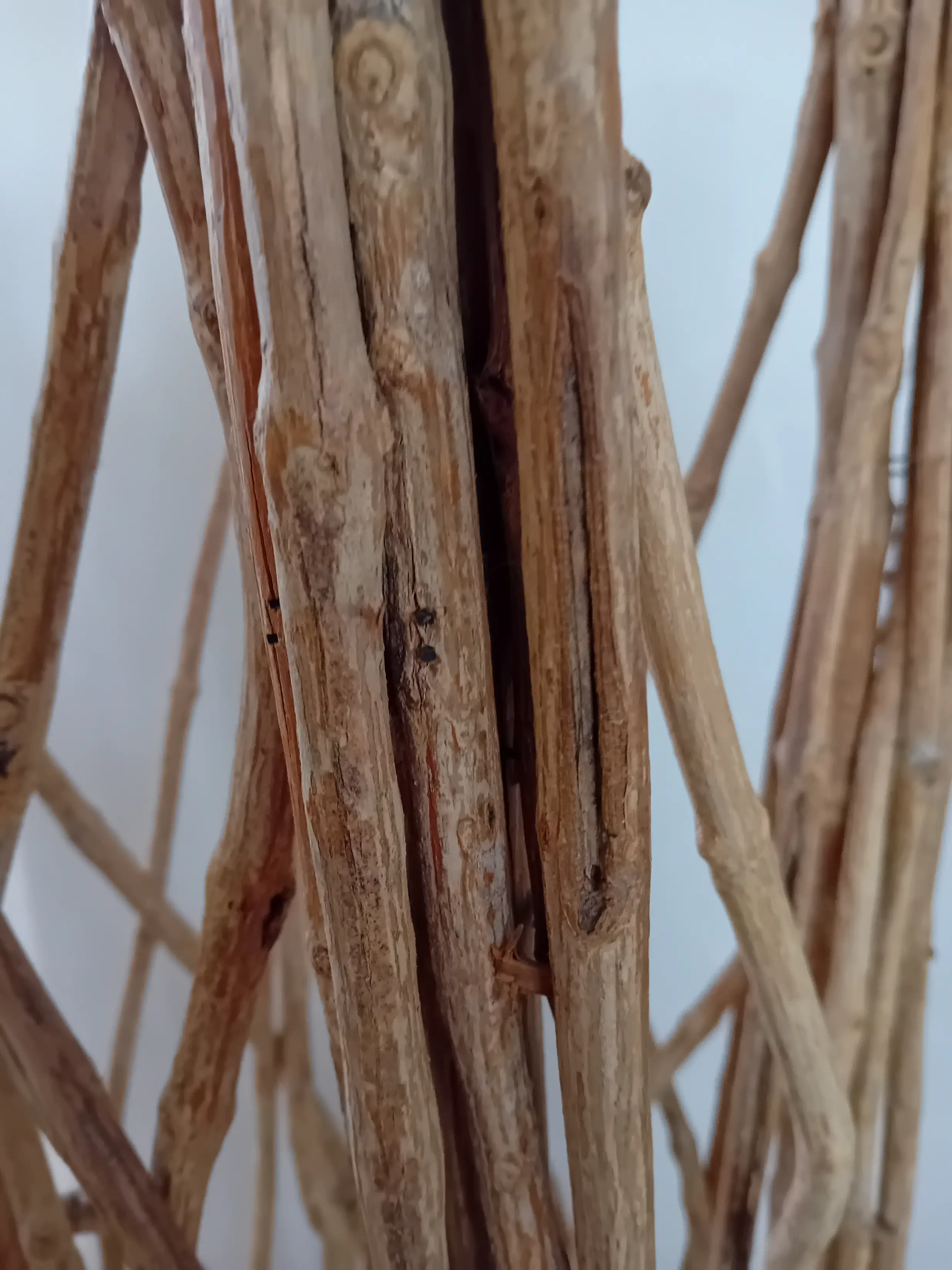Lampada da Terra in Rattan Naturale Intrecciato cm 155 H - 4