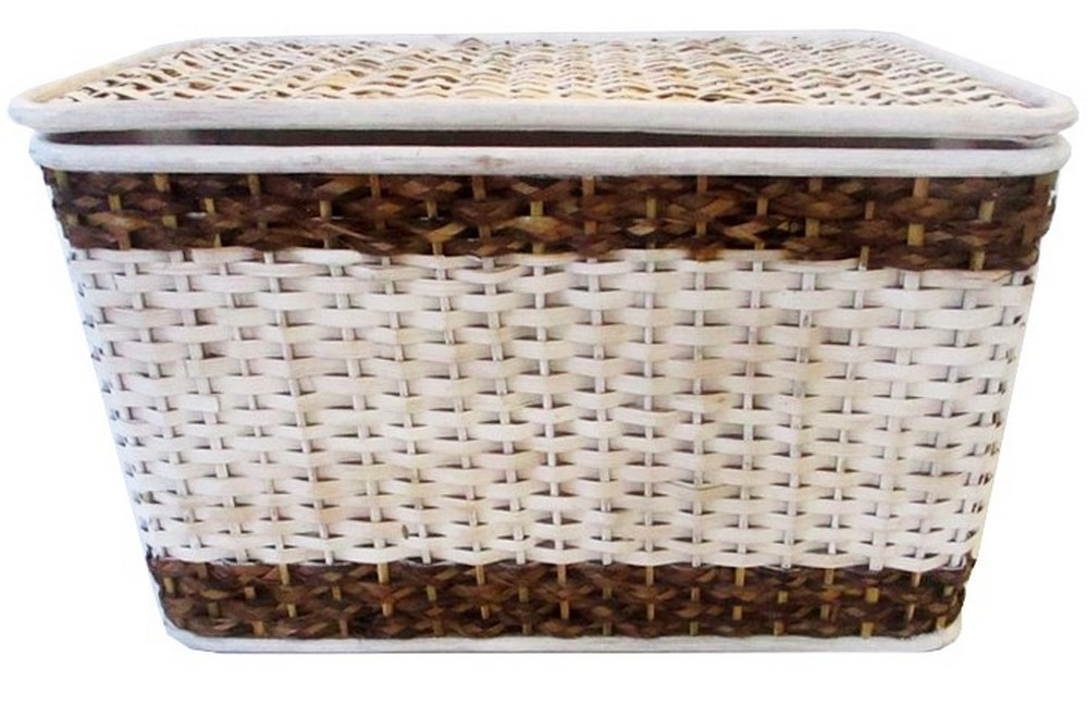 Baule Porta Biancheria in Rattan bicolore 55X31X35 H