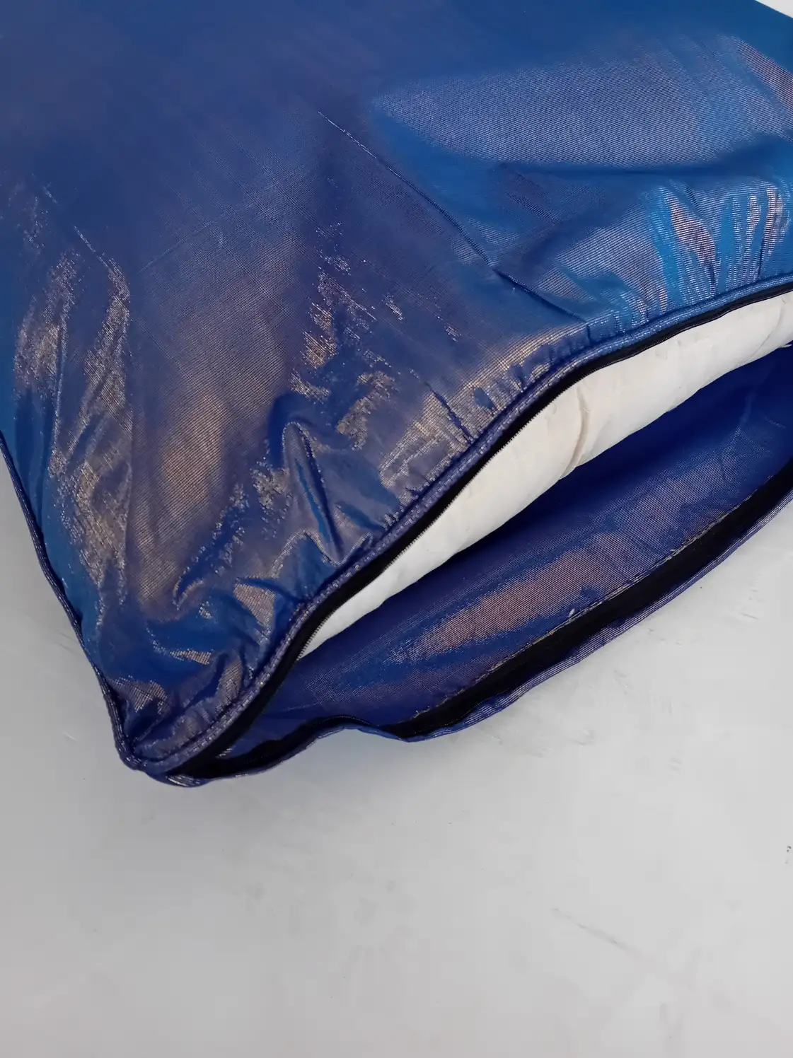 Cuscino Arredo in Cotone Cangiante Blu Notte - 70x70 cm - 3