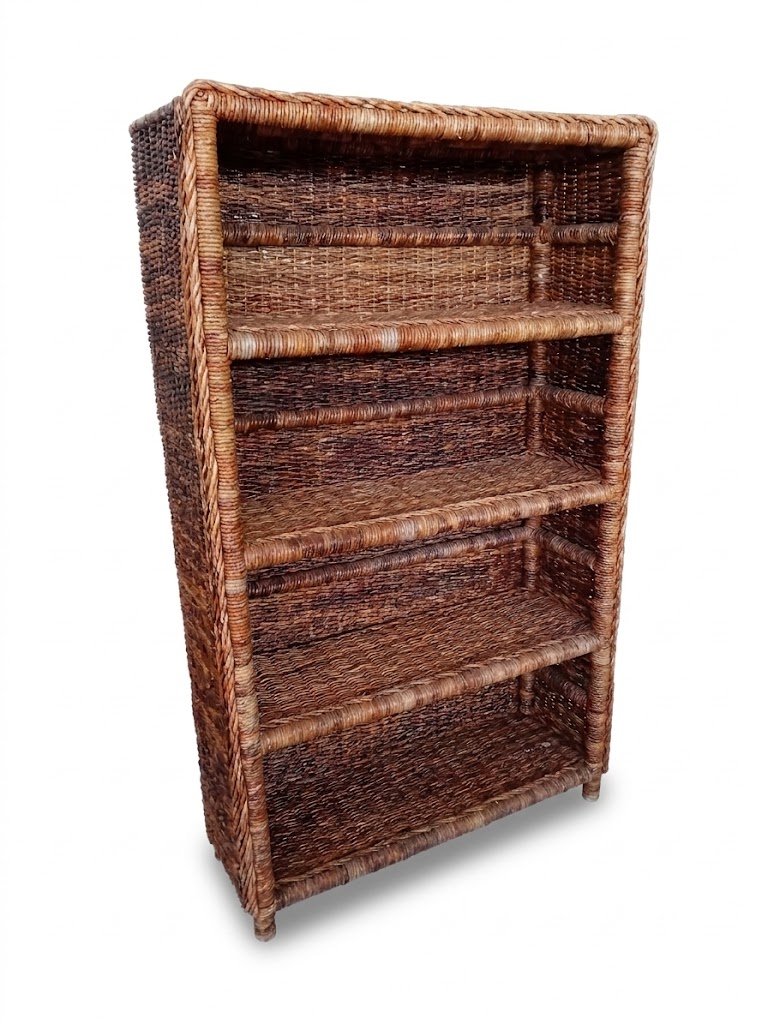 libreria in banano naturale 4 piani art 6201/4