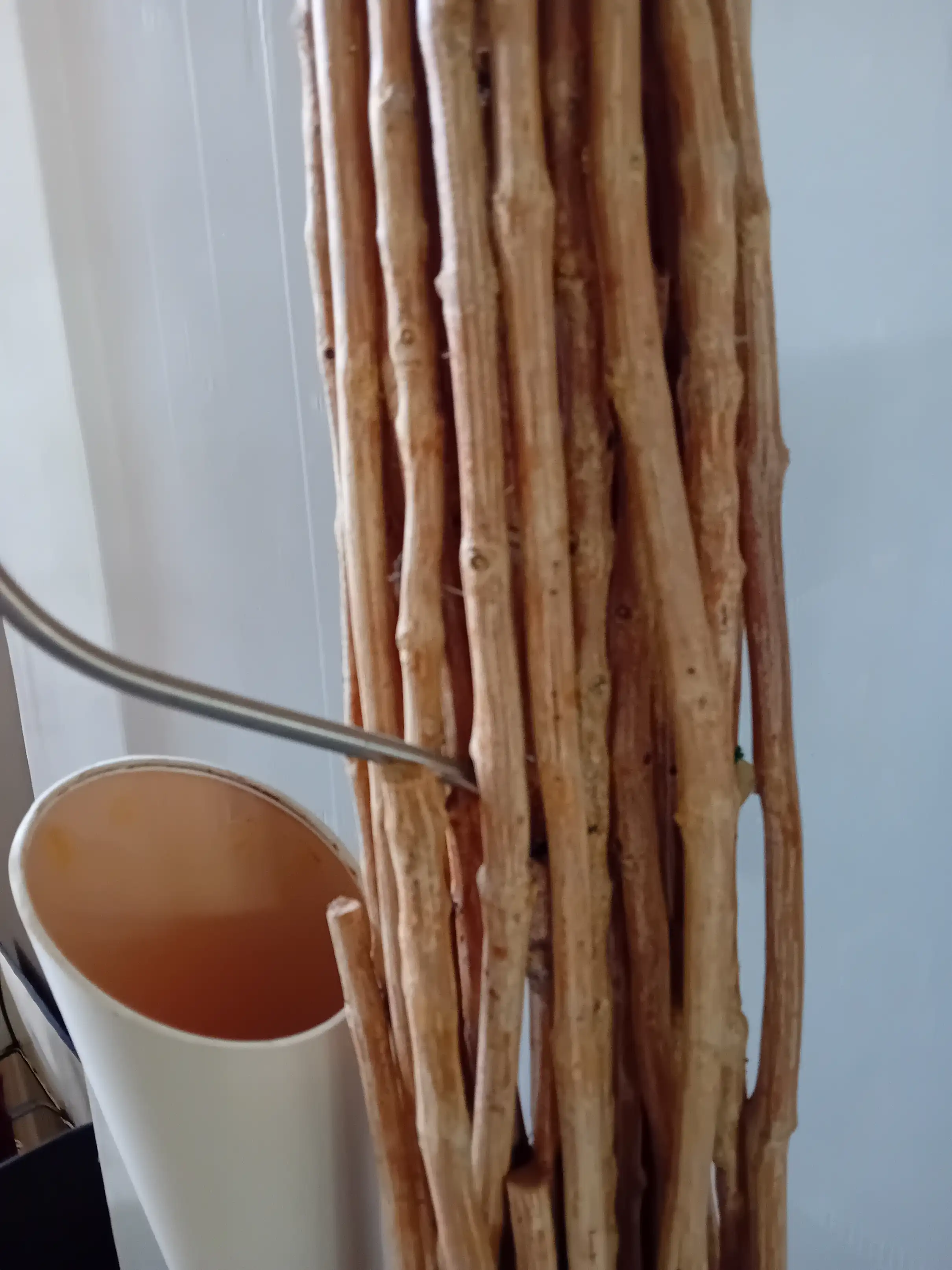 Lampada da Terra Rustica in Rami di legno e Rattan a 3 Luci cm 195 H - 4
