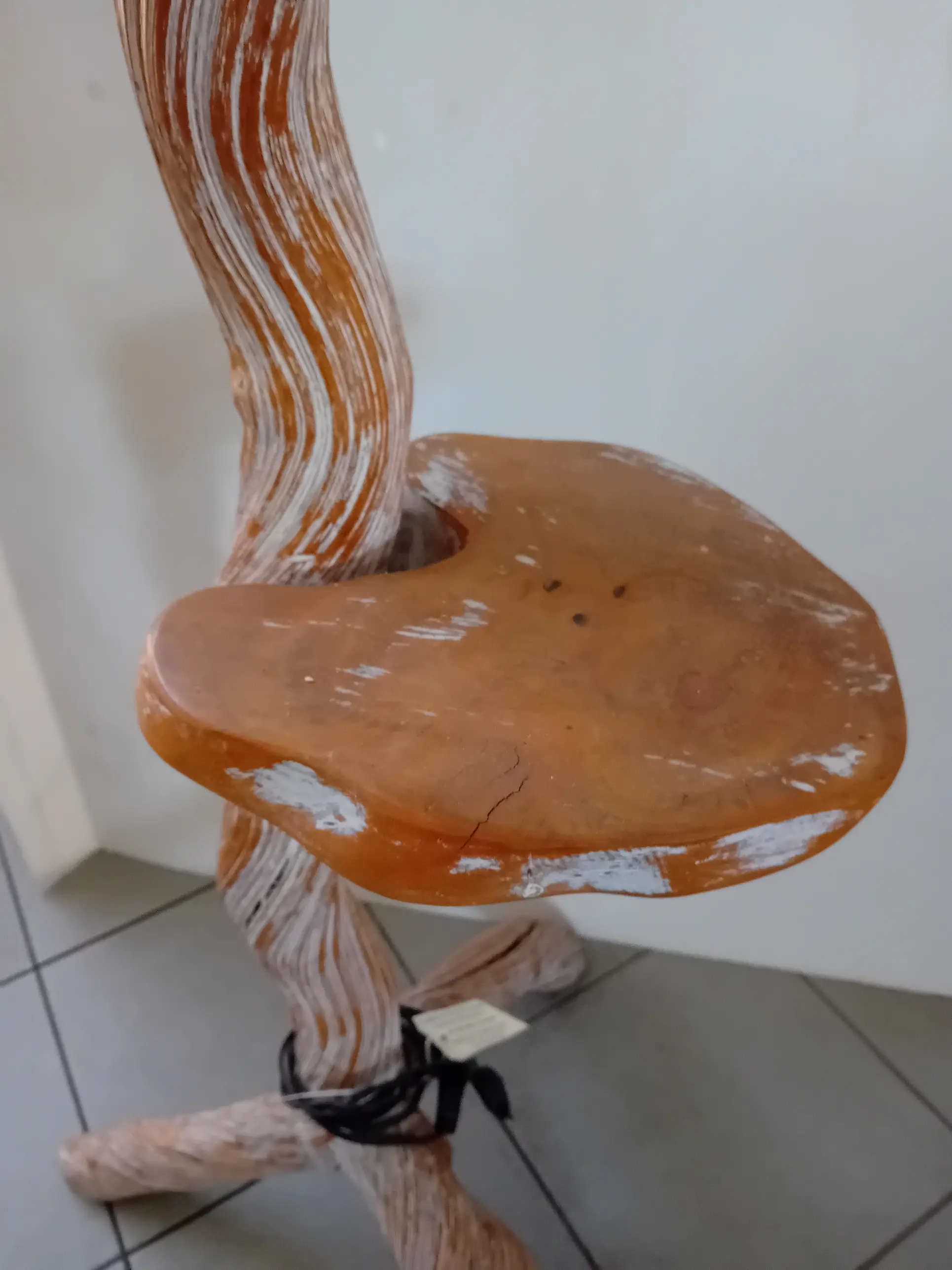 Lampada a Stelo Etnica in Rattan e Legno con Mensola cm 140 H - 3