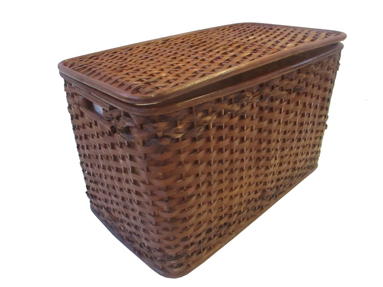 Baule Porta Biancheria in Rattan marrone Cm 67x41x45 H