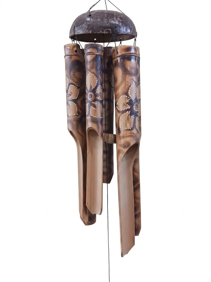Scacciapensieri Bamboo "Dark Flowers" – 46 cm