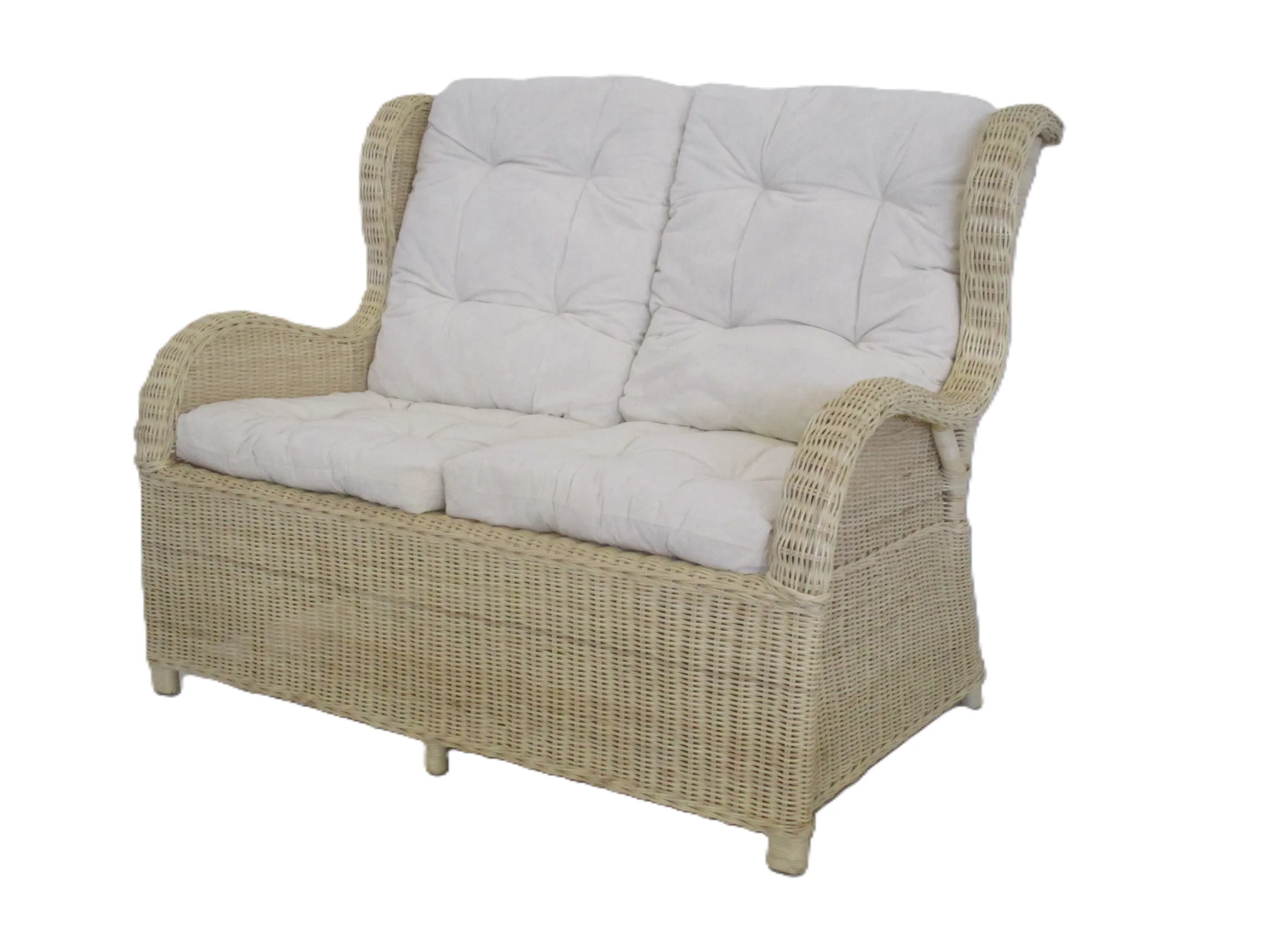 Salotto rattan naturale Bally Midollino 4 posti schienale alto - 5