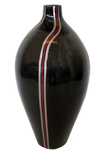vaso in terracotta rotondo nero cm 25x60 H