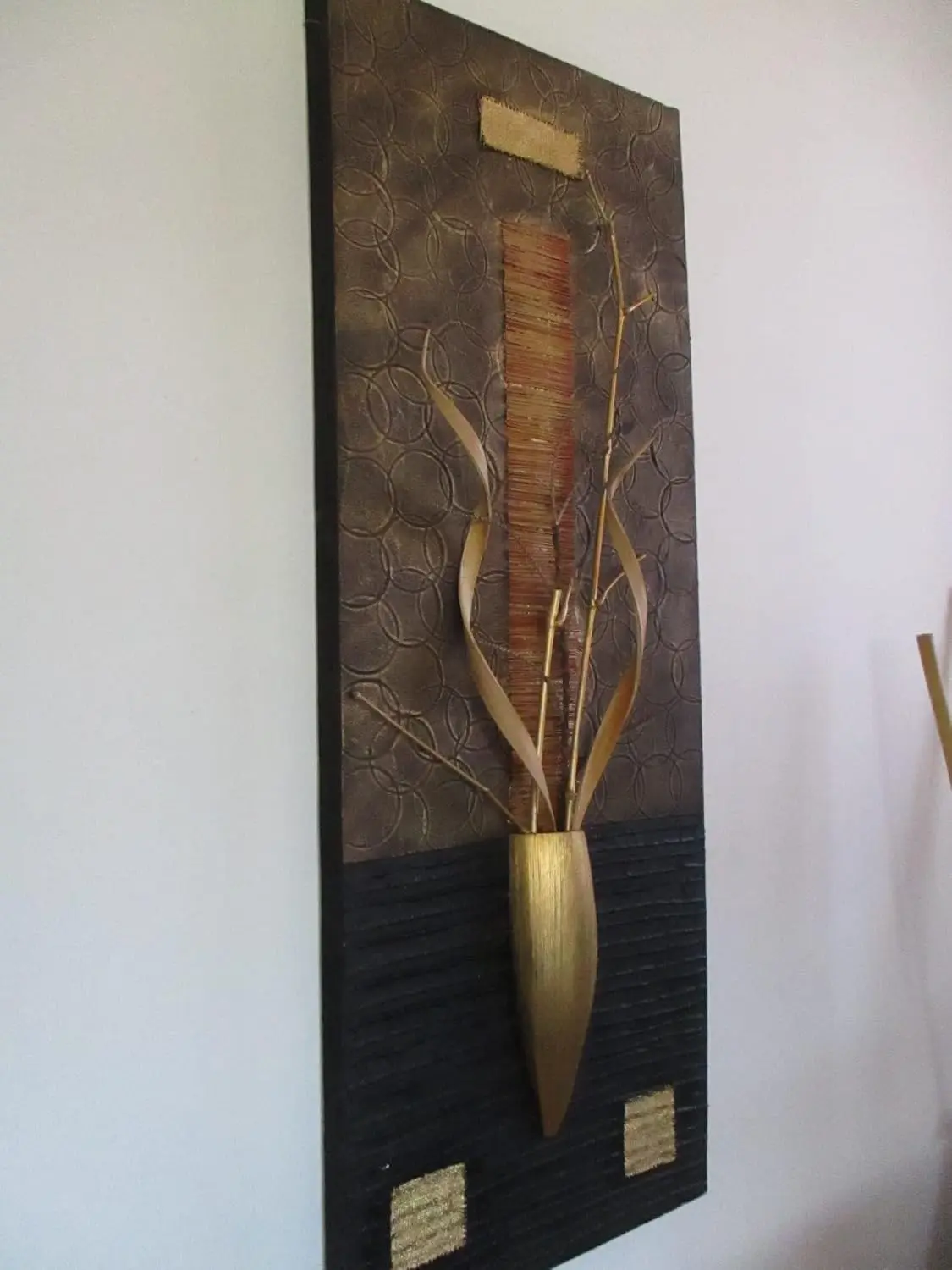 uadro Materico Etnico Moderno "Armonia di Bali" – Pannello in Rilievo 120x45 cm - 4