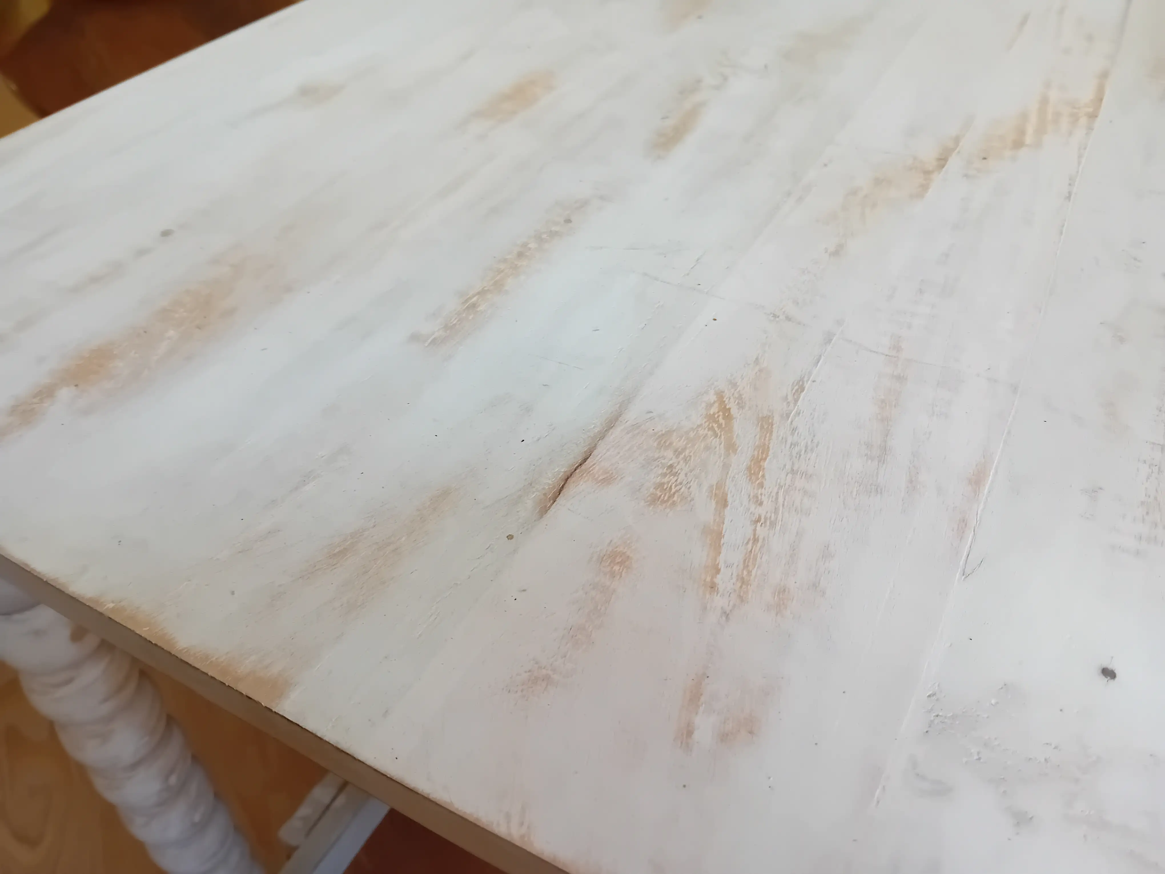 Tavolo Pieghevolecm  90x63/157  in Legno Decapato Bianco con Gambe Torcite - 5