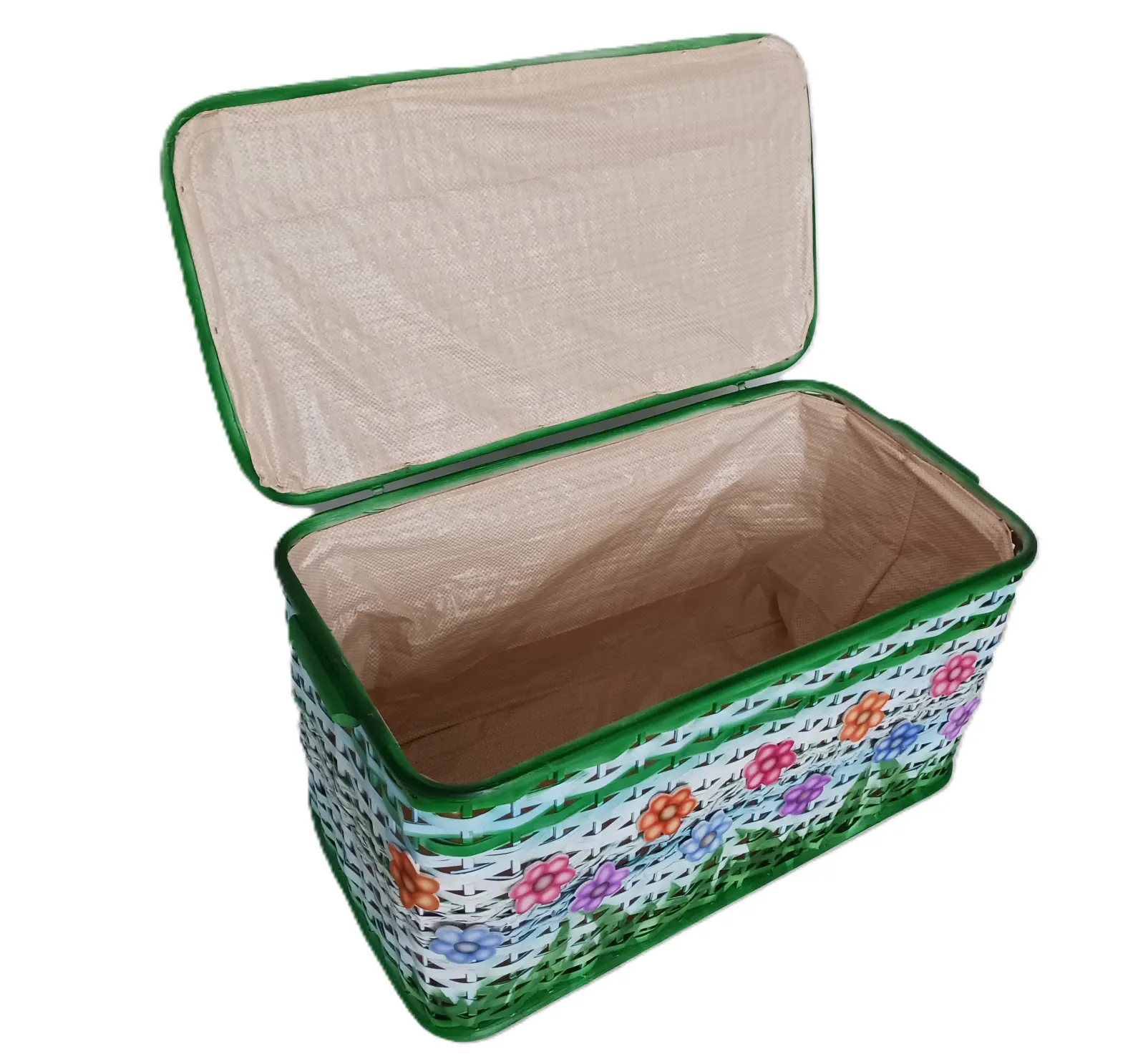 Baule Slim in Rattan Naturale – Porta Biancheria e Porta Giochi Cm 64x33x35 H
