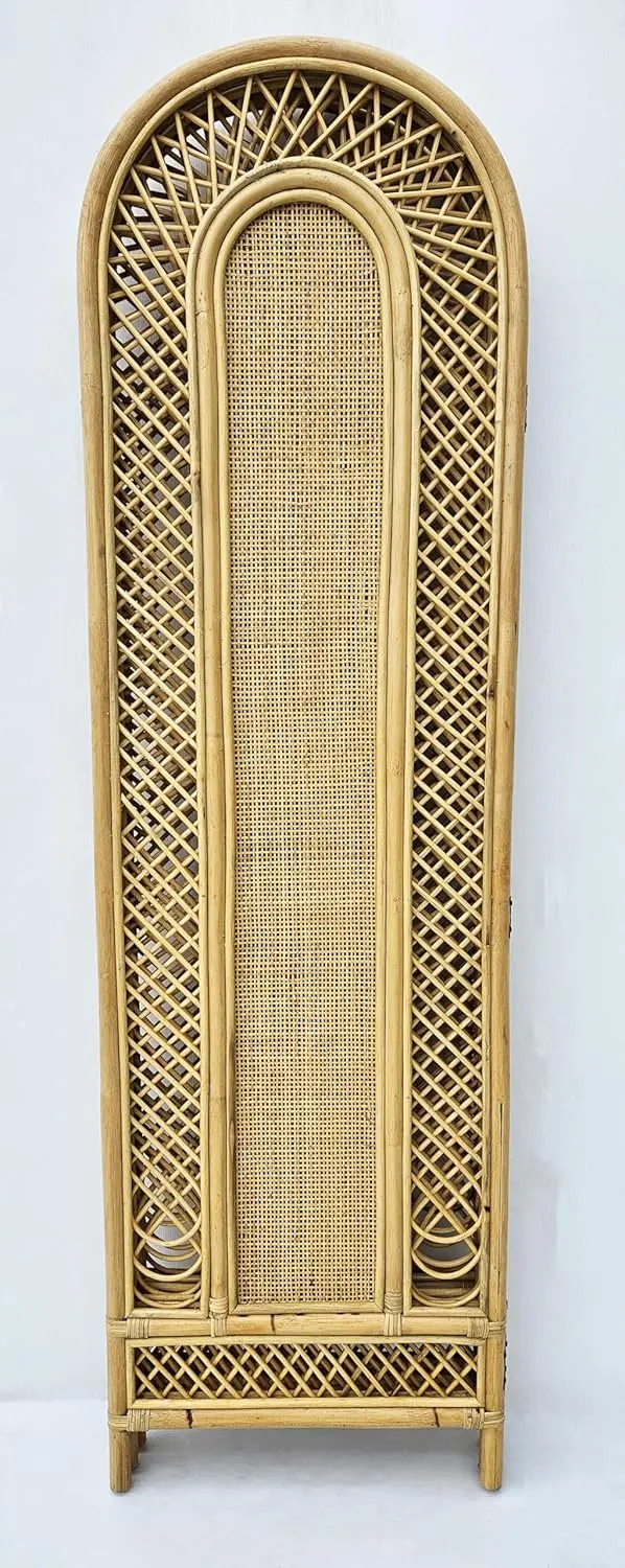 paravento 3 ante in rattan naturale - 4