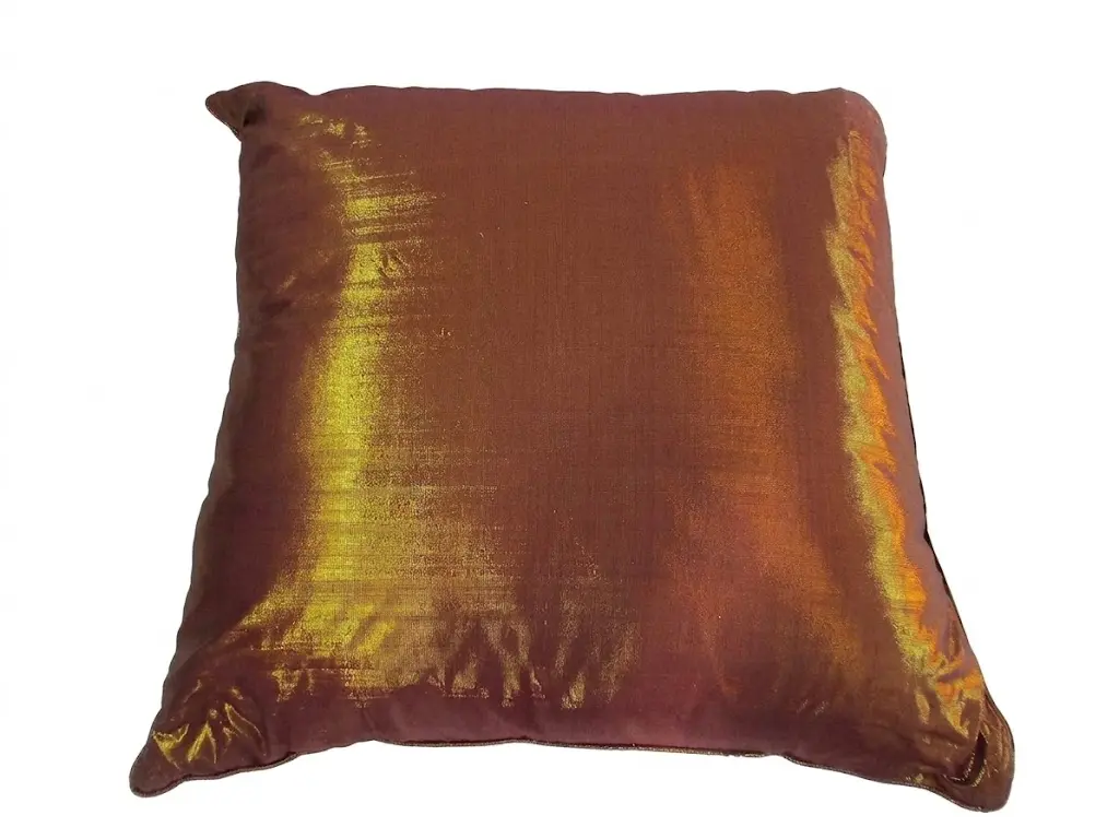 Cuscino Arredo in Cotone Cangiante Bronzo/Oro 70x70 cm