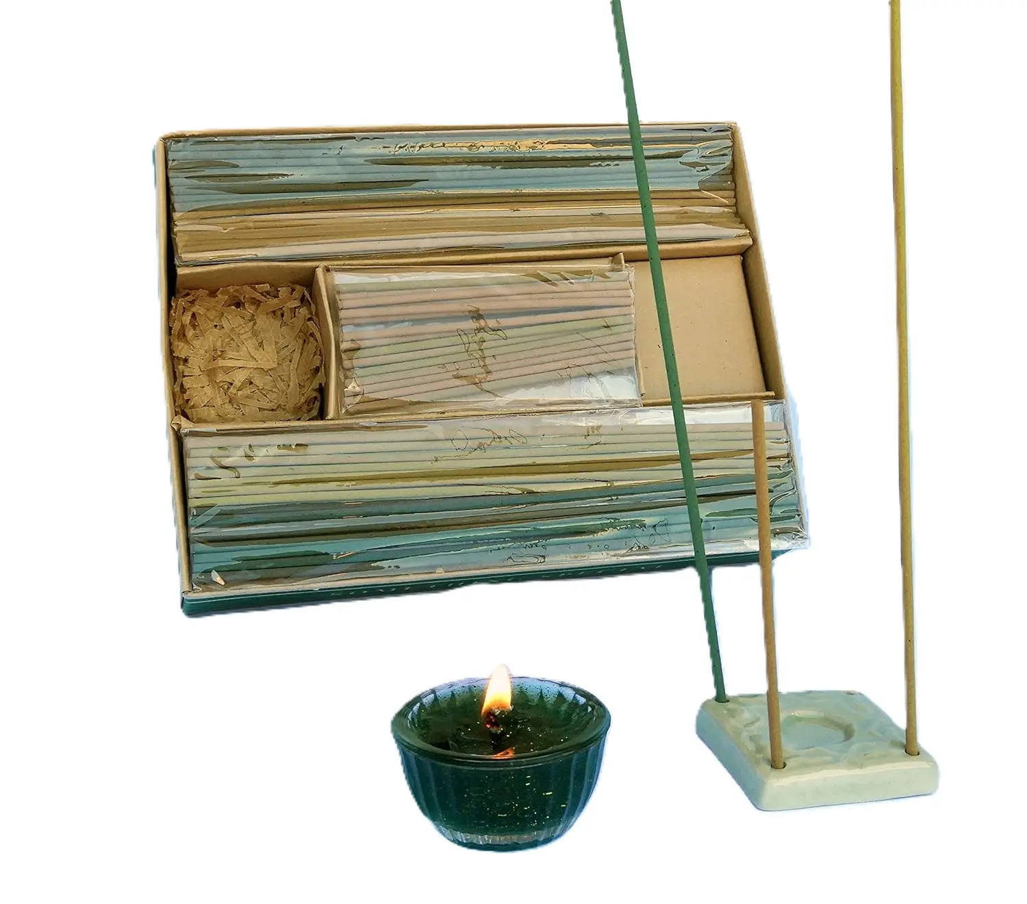 Confezione CM Set Regalo INCENSO con BRUCIA INCENSO Confezione CM 21X16X4 H