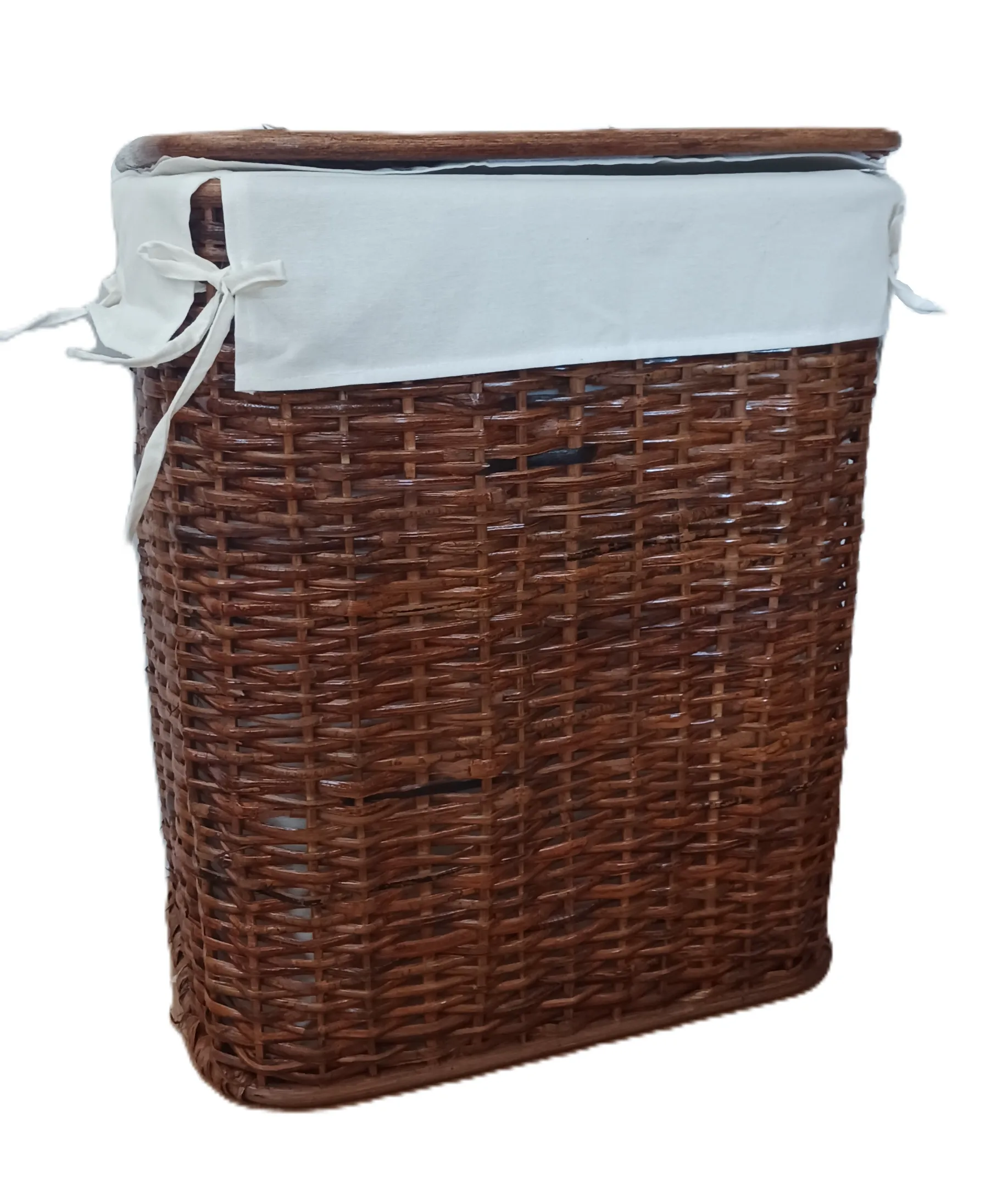 Cesto Porta Biancheria in Rattan Naturale Cm 44x31x55 H - 3