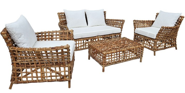 Salotto Tahiti – Set Luxury in Rattan naturale  a Intreccio Largo
