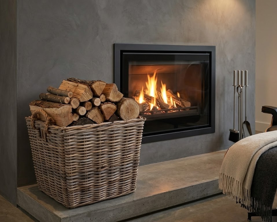 porta legna in vimini quadrato cm 53x53x47 H con manici cm 51 H