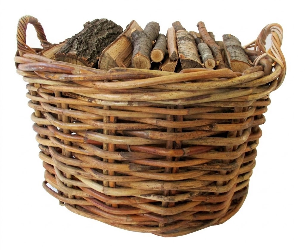 cesto porta legna ovale in vimini cm 64x53x39 H con manici cm 47 h