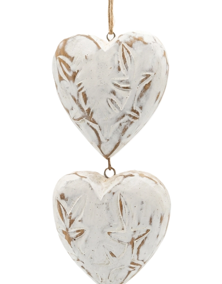 Decorazione da Appendere "Cuore Bianco" in Legno