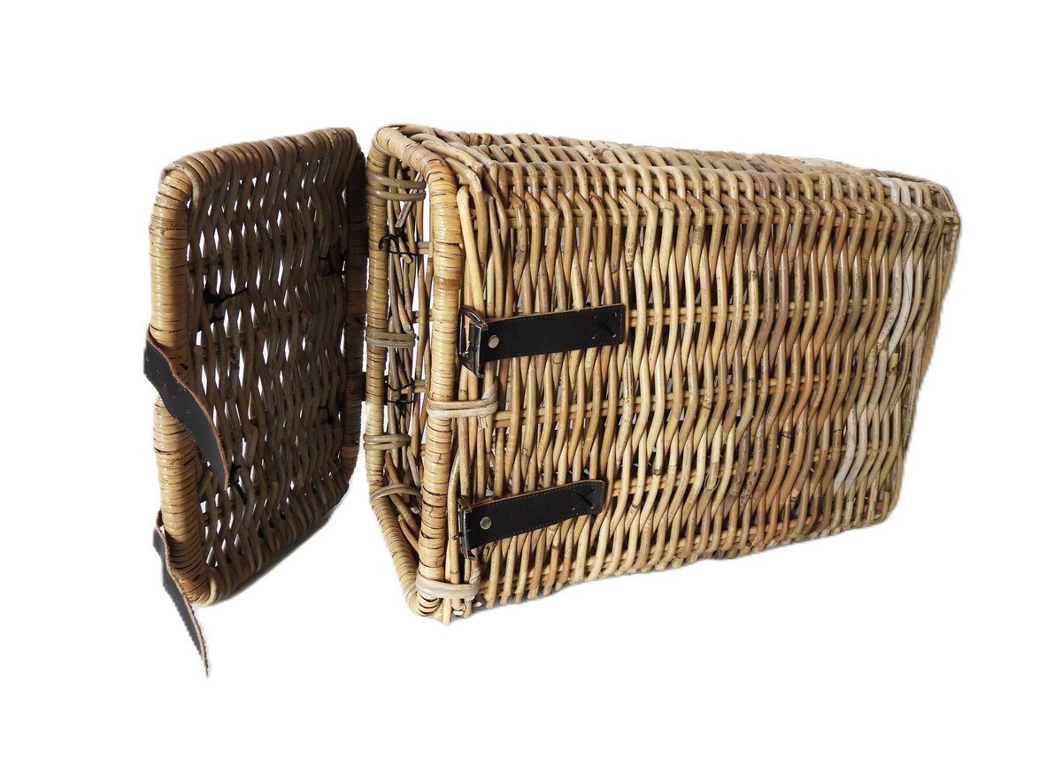 Cesto Portabiancheria in Giunco Naturale Cm 36x27x48 H - 4