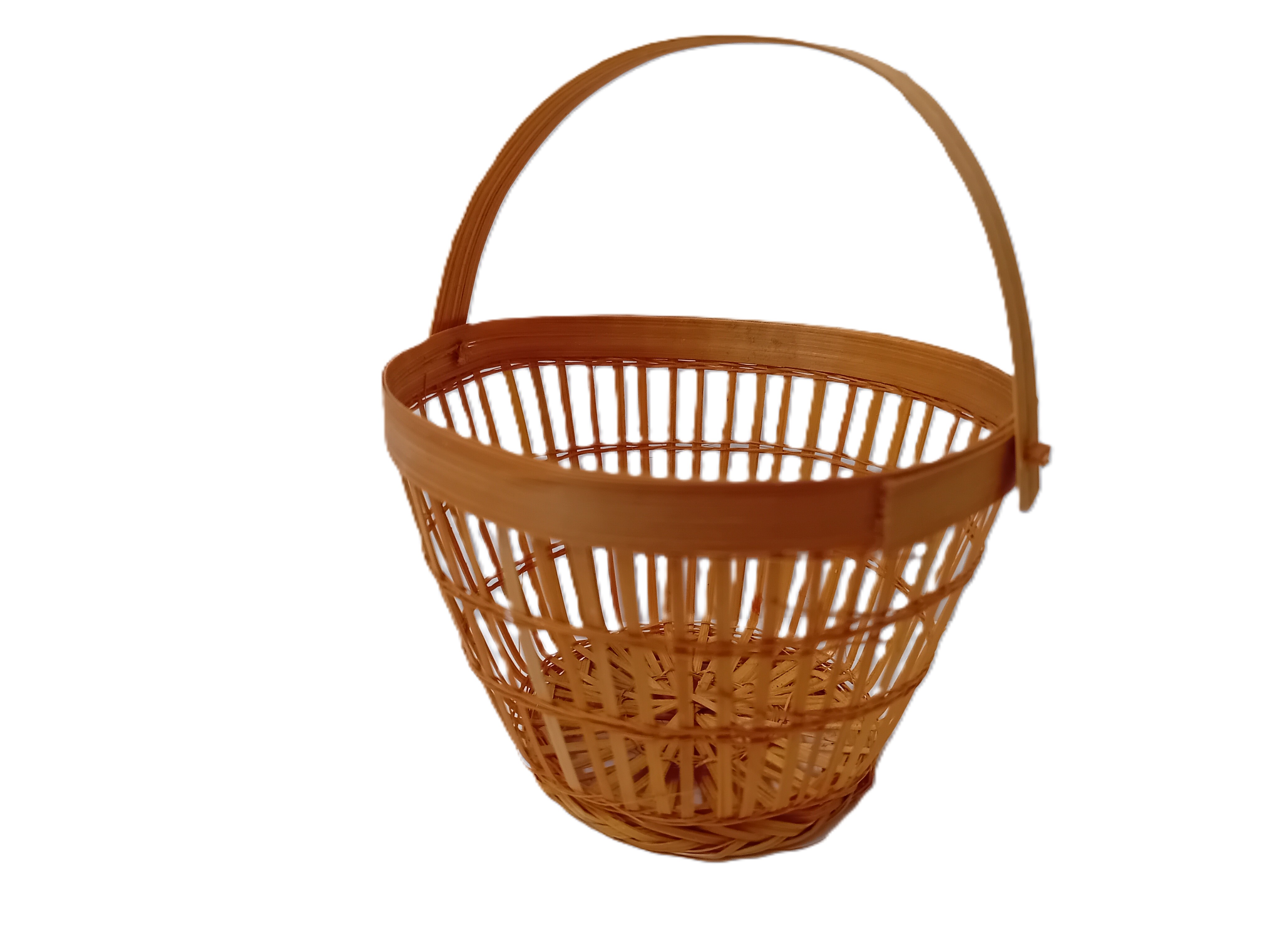 bomboniera in rattan rotonda con manico