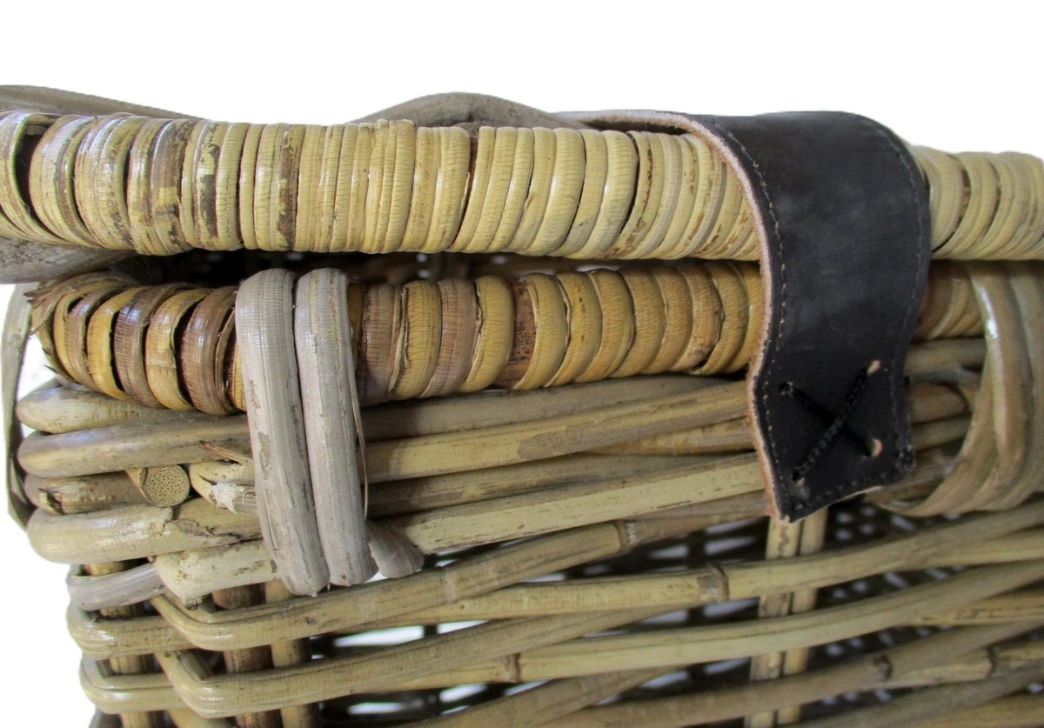 Cesto Portabiancheria in Giunco Naturale Cm 46x36x60 H - 4