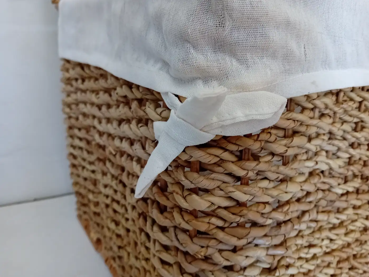 Cesto Baule cm  75x45x45 H  Portabiancheria in Vimini e Rattan con Fodera in Cotone - 5