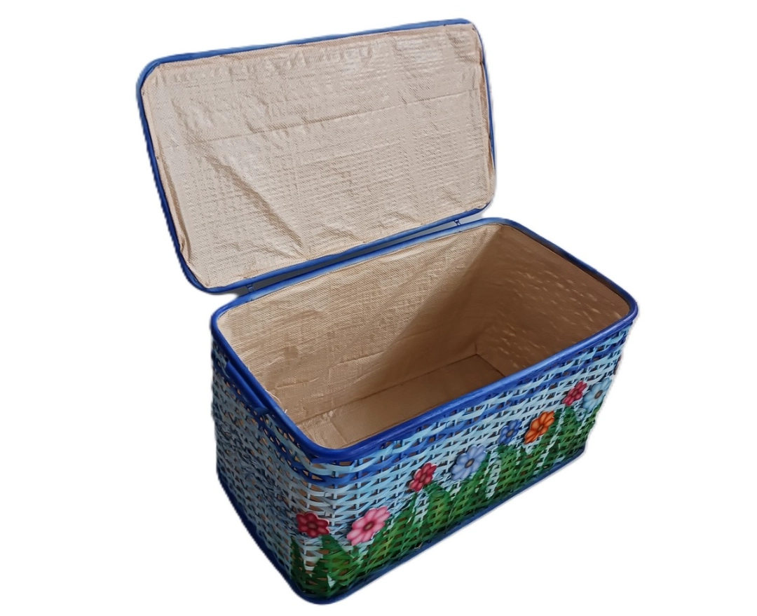 Baule Porta Biancheria e Porta Giocattoli in Rattan colorato Cm 72x39x40 H - 3