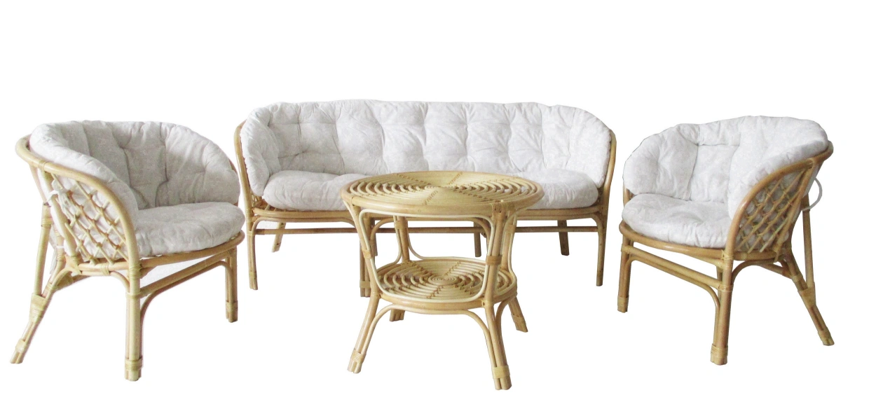 Salotto rattan naturale vimini  Bahama Naturale 5 posti